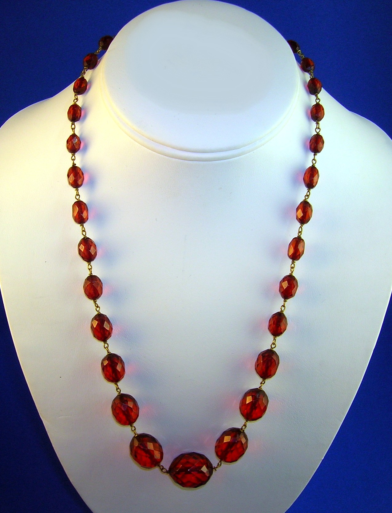 Cherry Amber Gold Chain link  20 Inch Necklace