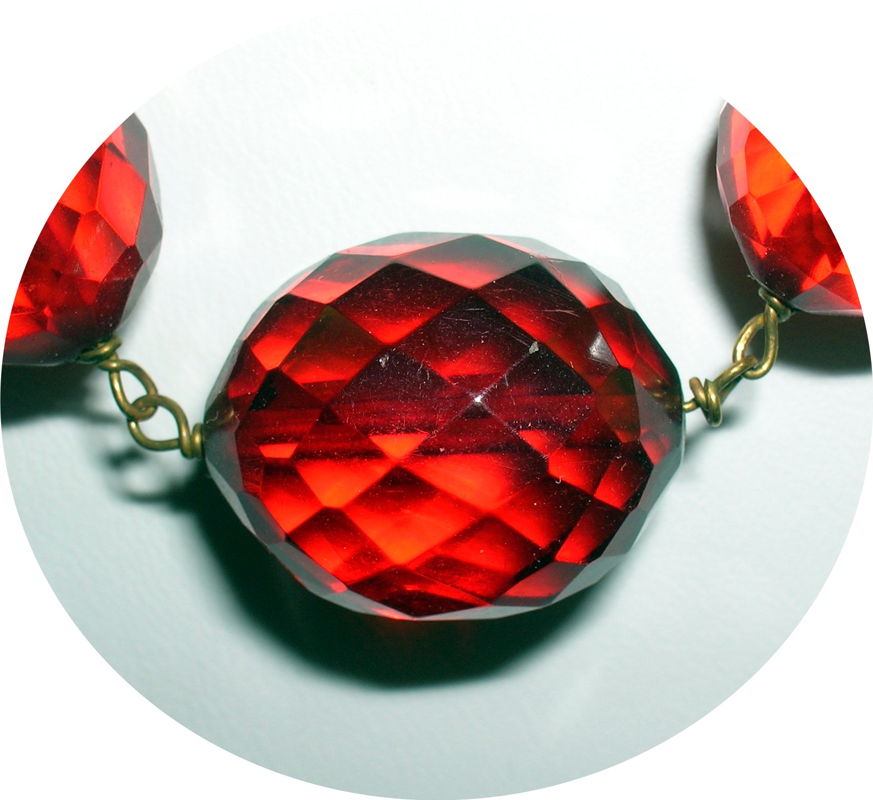 Cherry Amber Gold Chain link  20 Inch Necklace
