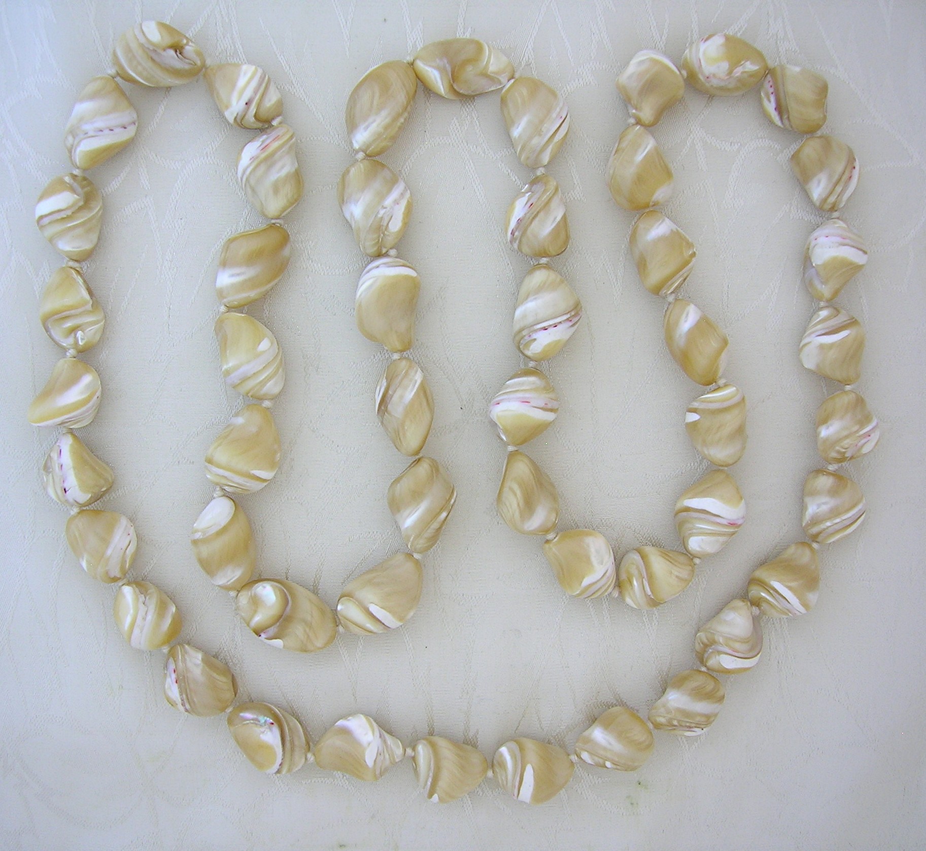 Cream Mother of Pearl Bead Necklace . . . . .
