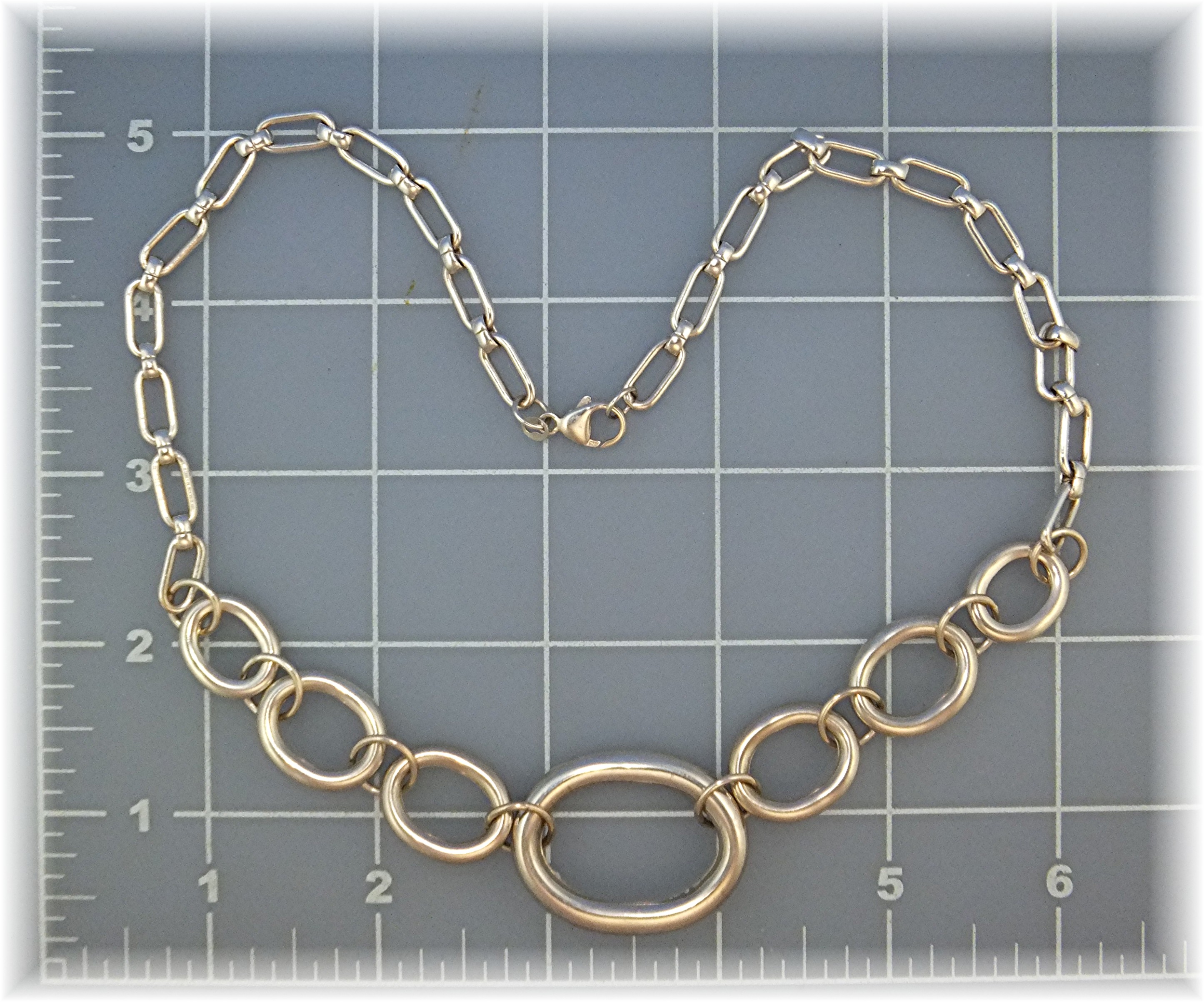 Necklace Sterling Silver Large Graduated Links