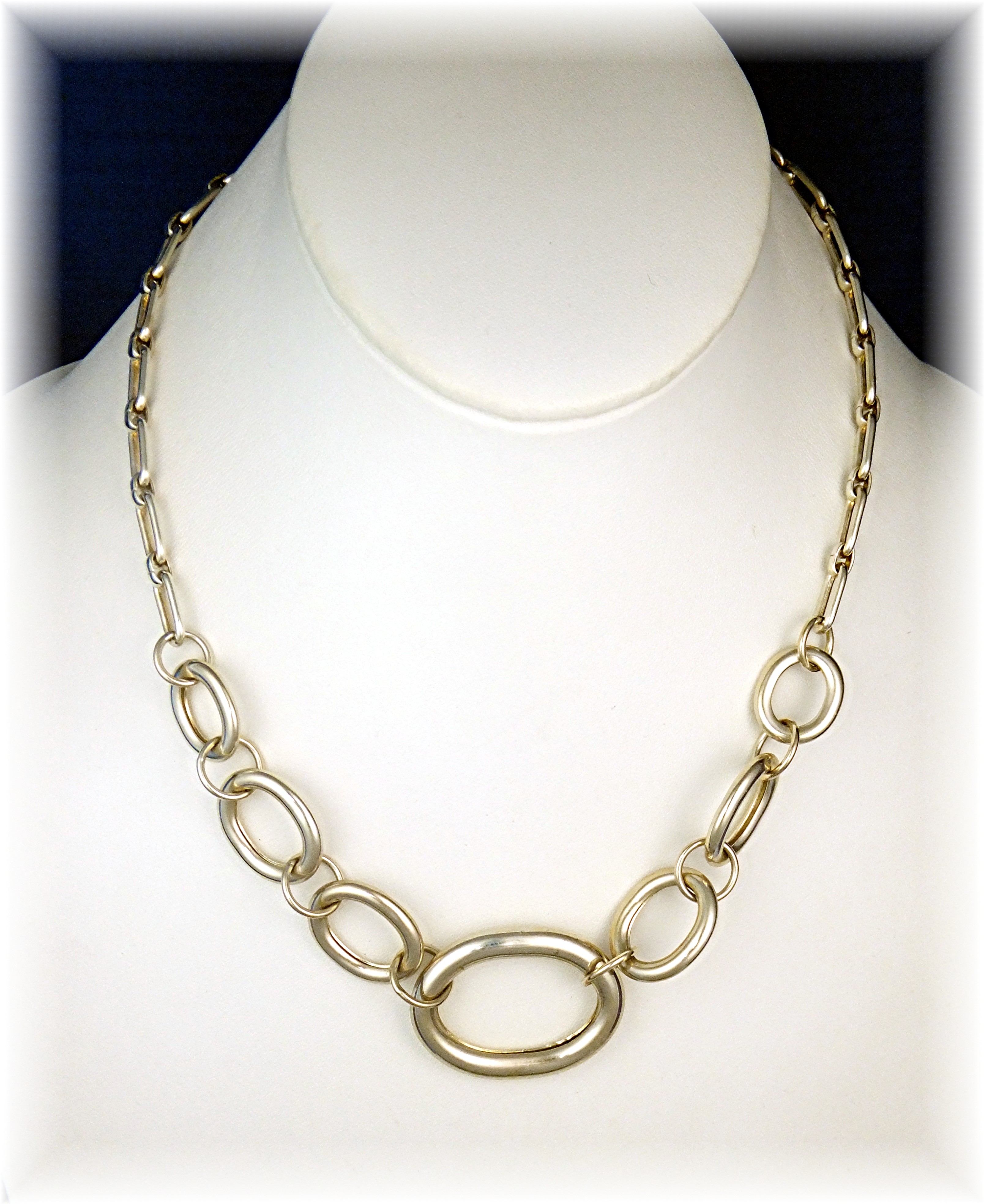 Necklace Sterling Silver Large Graduated Links