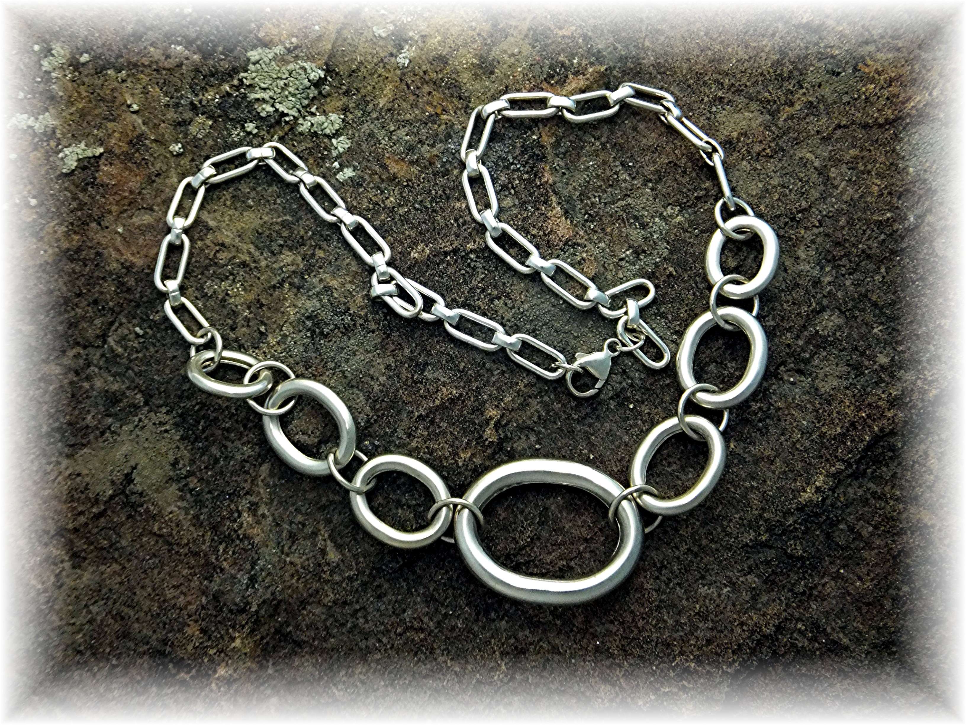 Necklace Sterling Silver Large Graduated Links