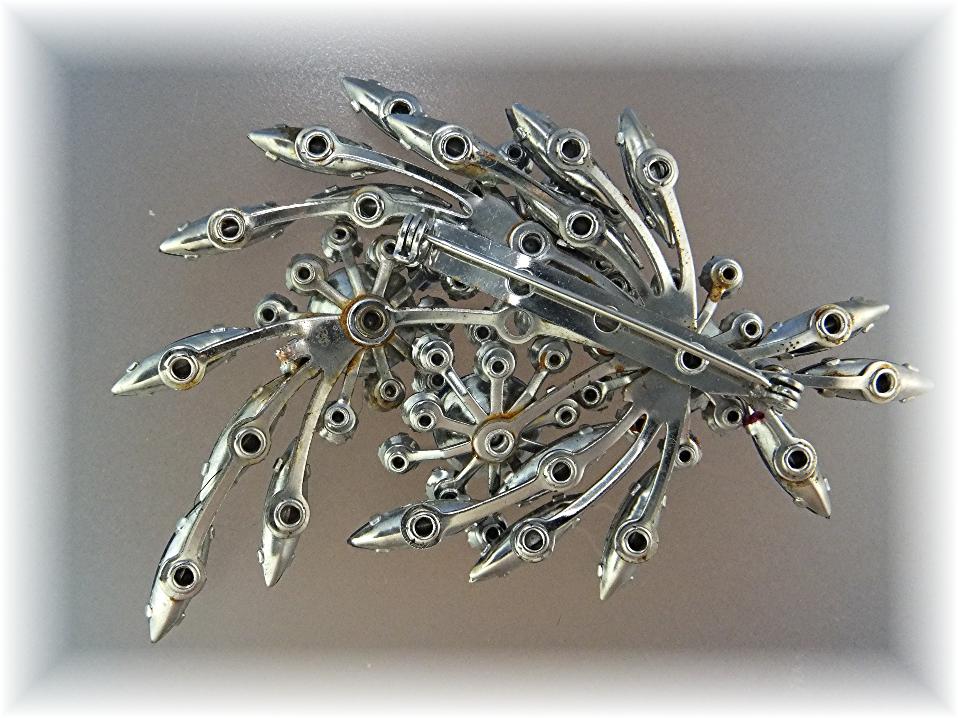 Brooch Pin Blue Borealis Crystal Spray
