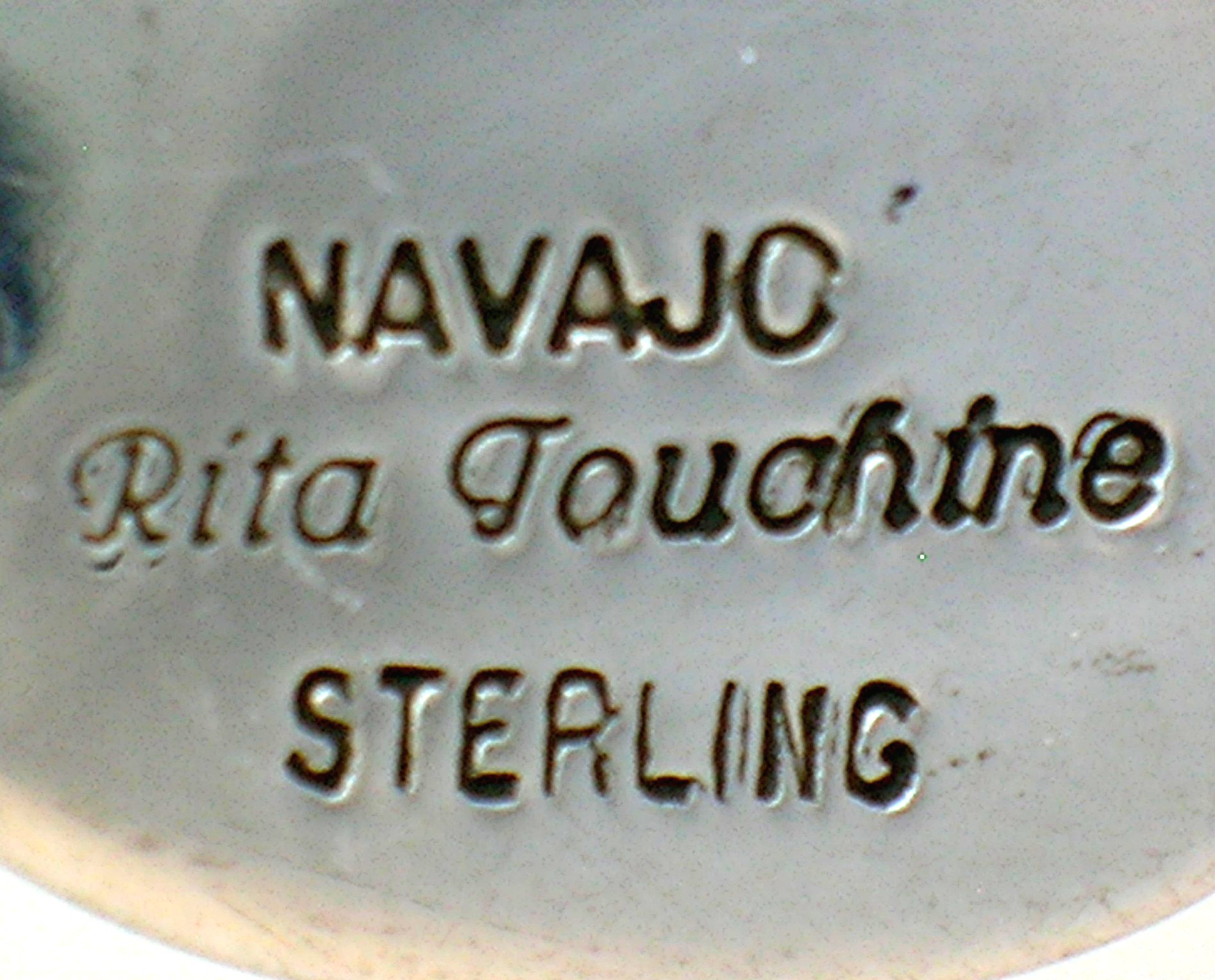 Native American Sterling Silver Onyx RITA TOUCHINE