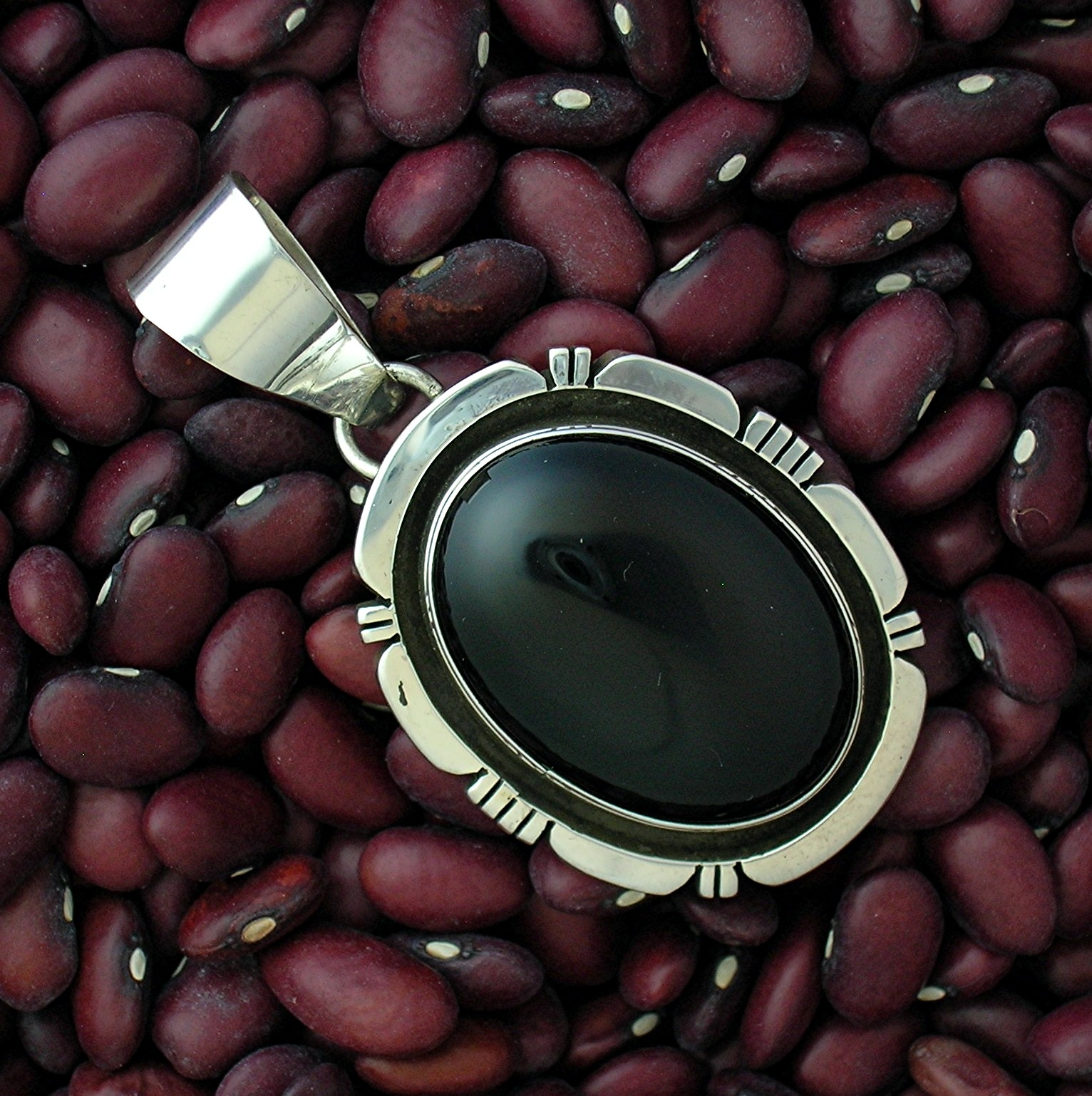 Native American Sterling Silver Onyx RITA TOUCHINE