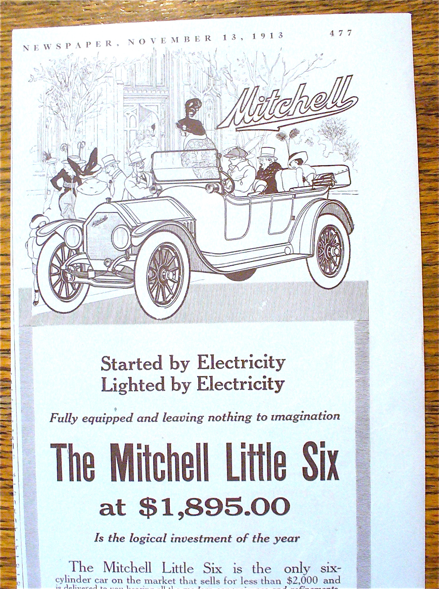 1913 Mitchell Little Six with the Family Sitting in Car