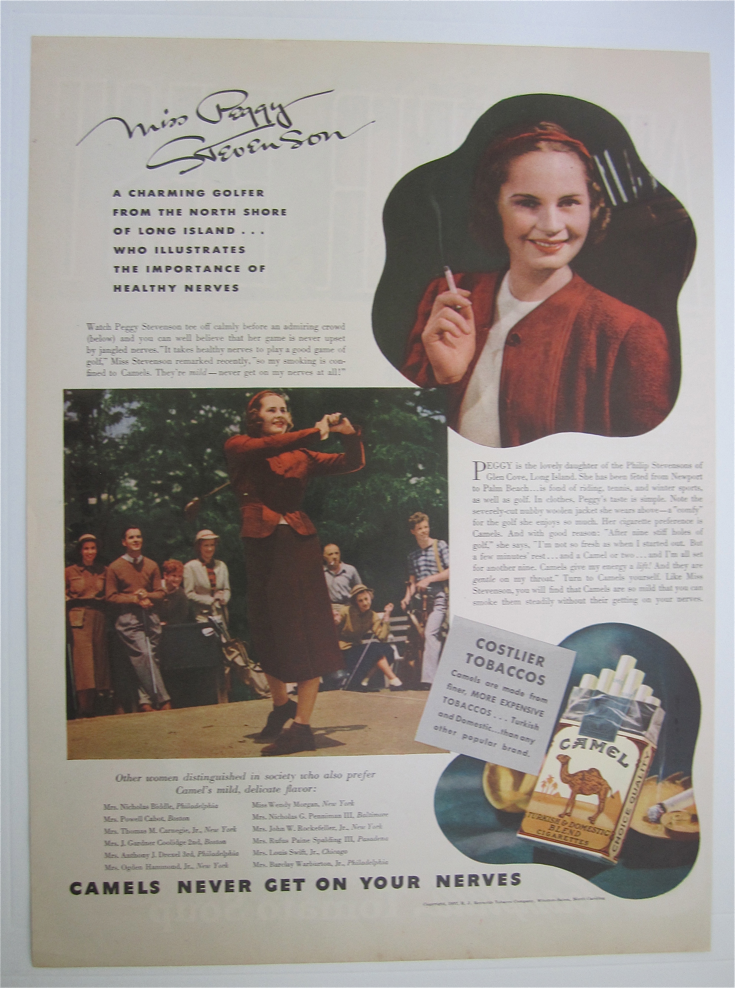 1937 Camel Cigarettes with Miss Peggy Stevenson