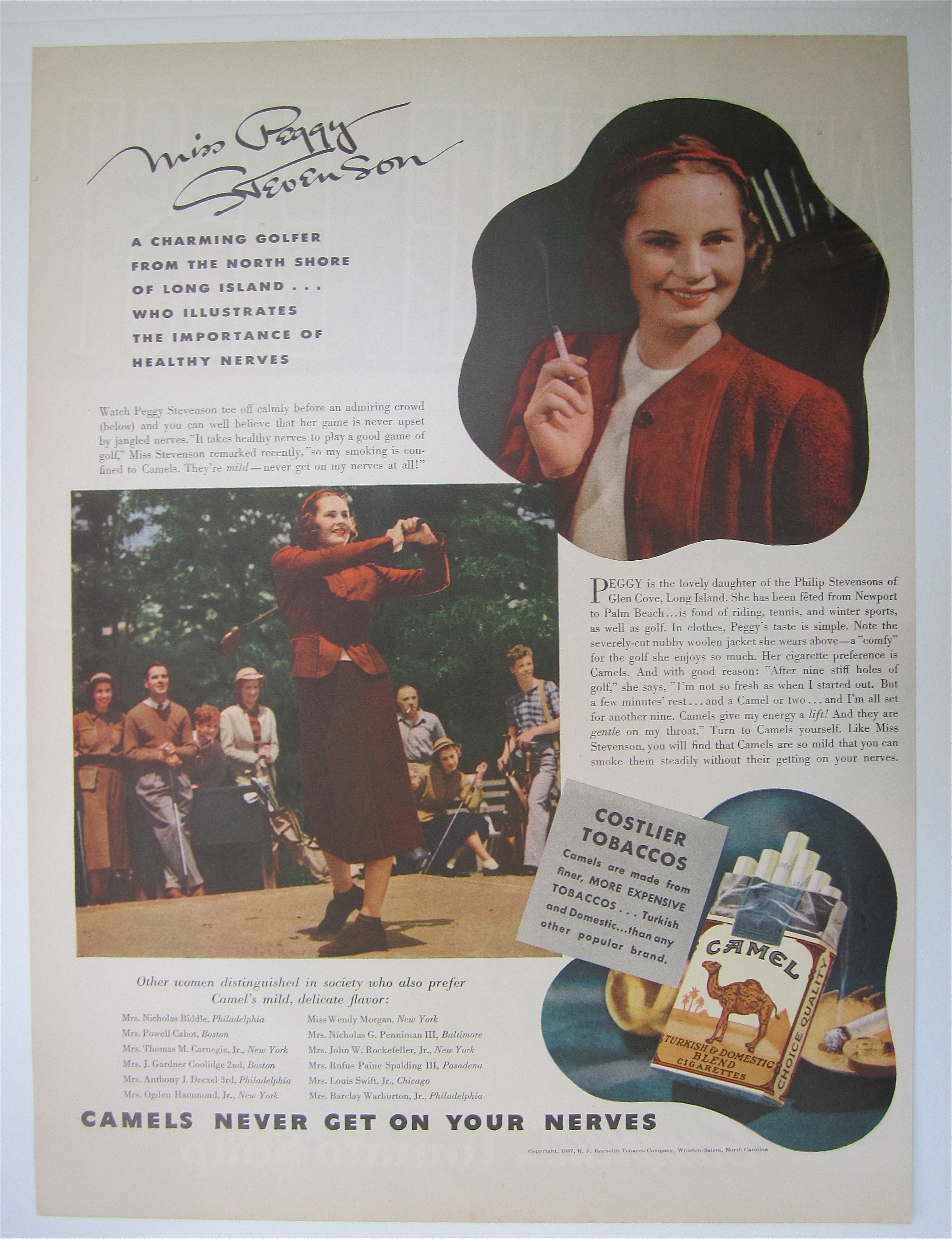 1937 Camel Cigarettes with Miss Peggy Stevenson