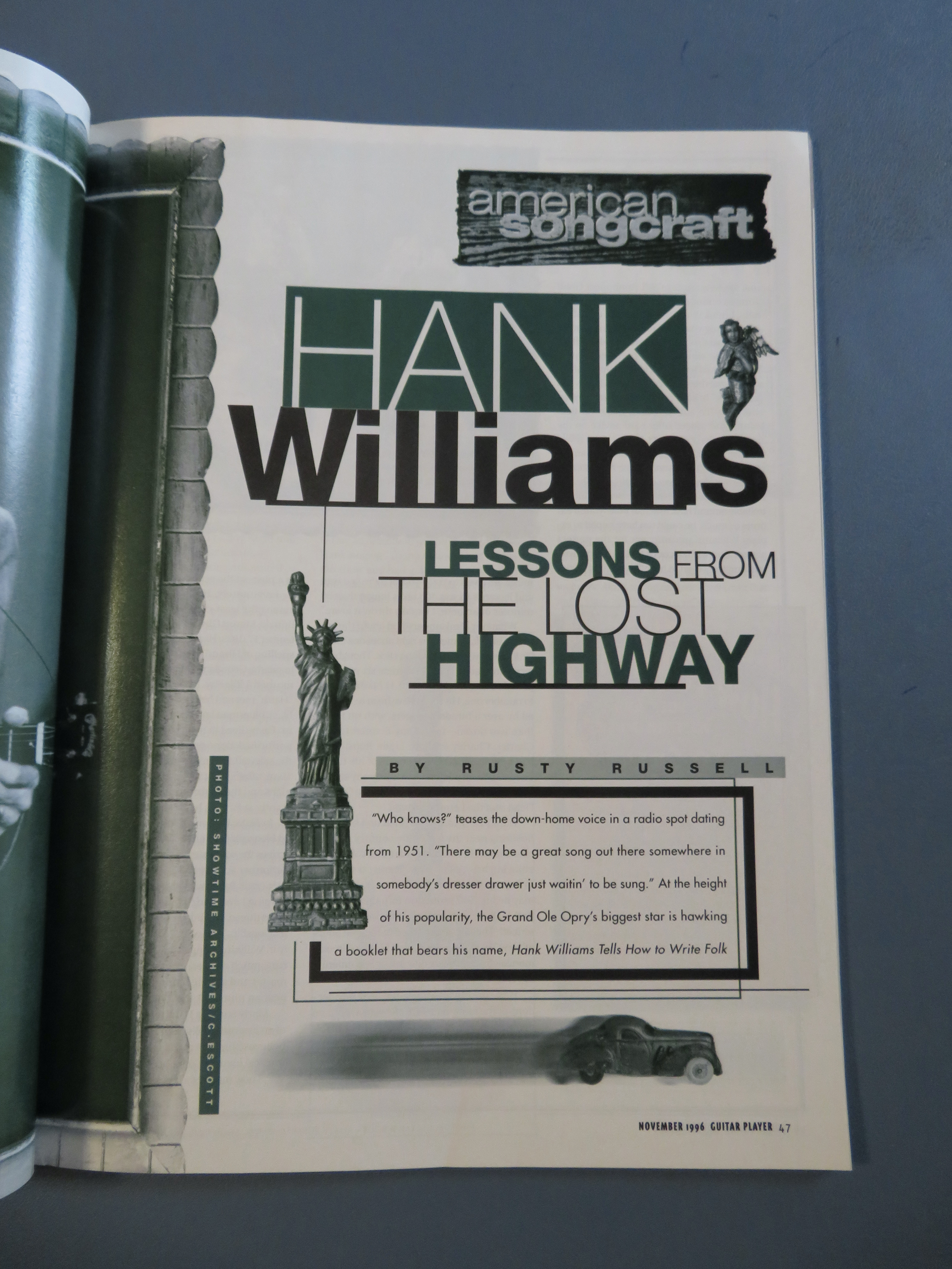 Guitar Player Magazine November 1996 Hank Williams