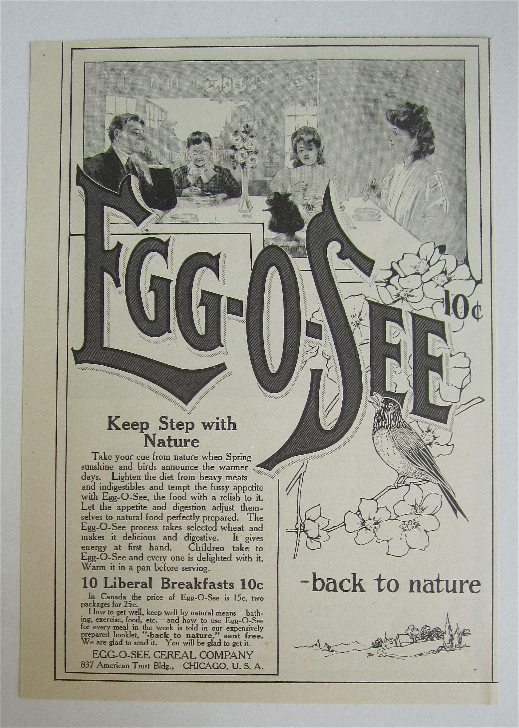 1907 Egg-O-See with a Family Eating Dinner Together