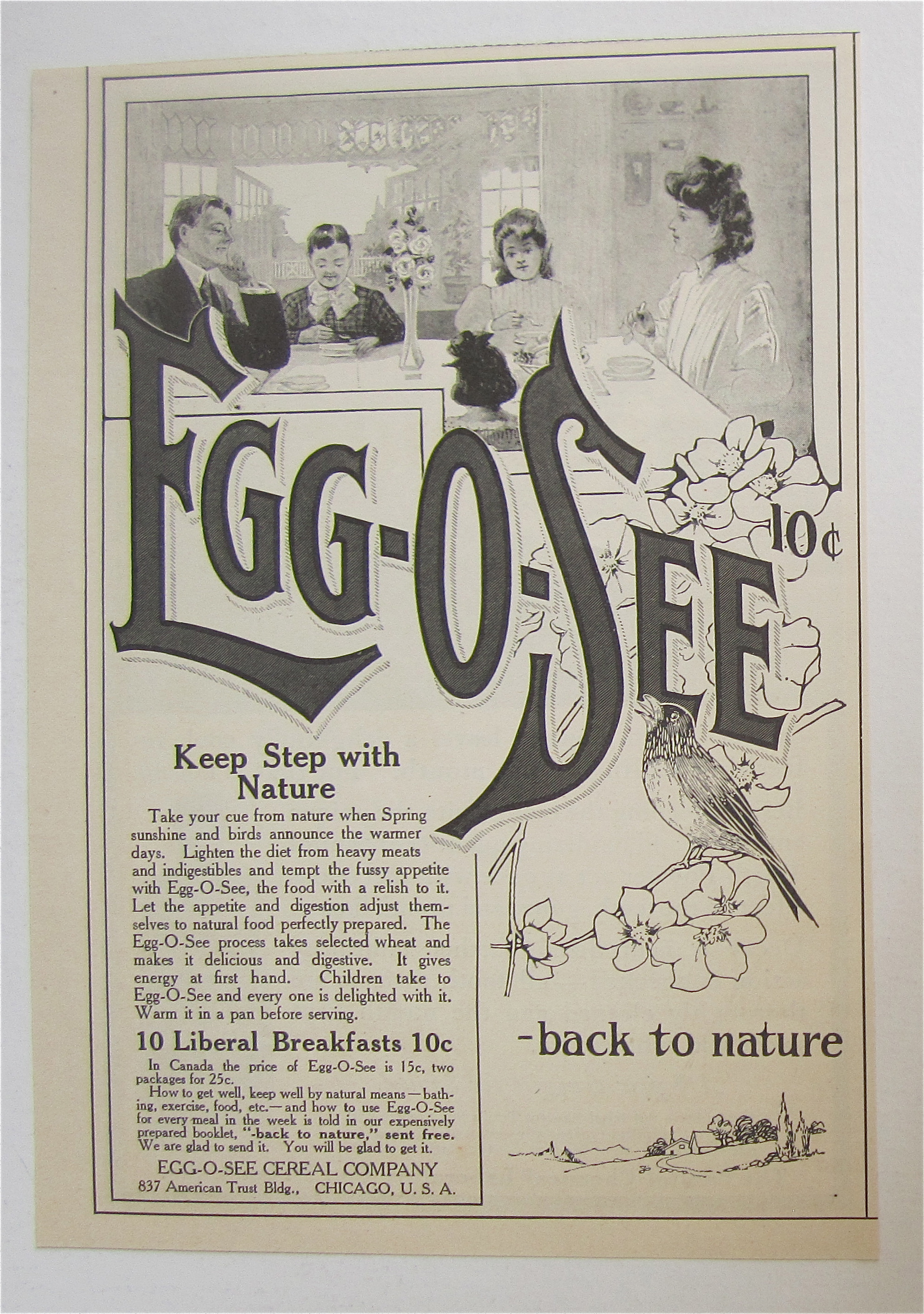 1907 Egg-O-See with a Family Eating Dinner Together