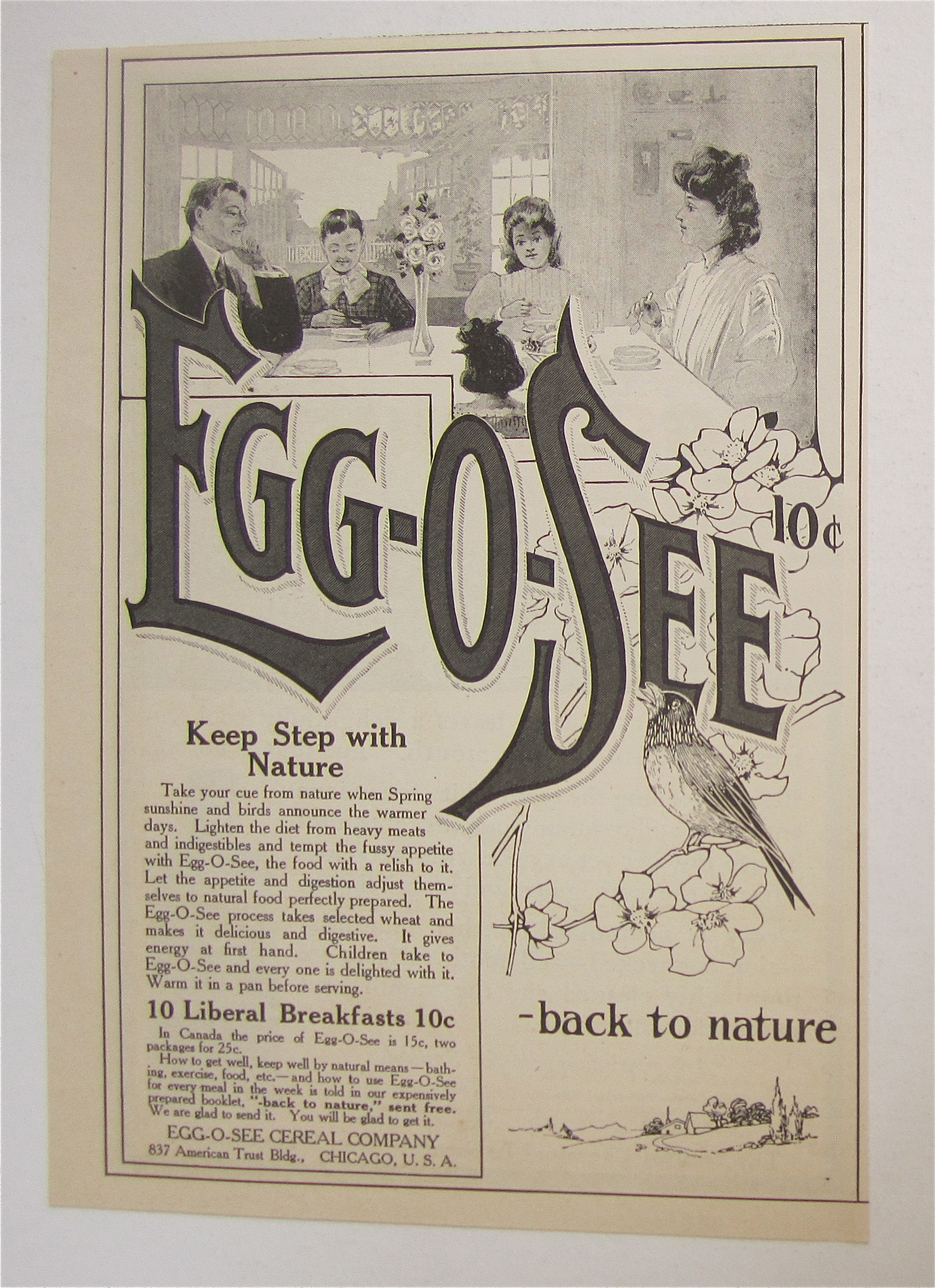 1907 Egg-O-See with a Family Eating Dinner Together