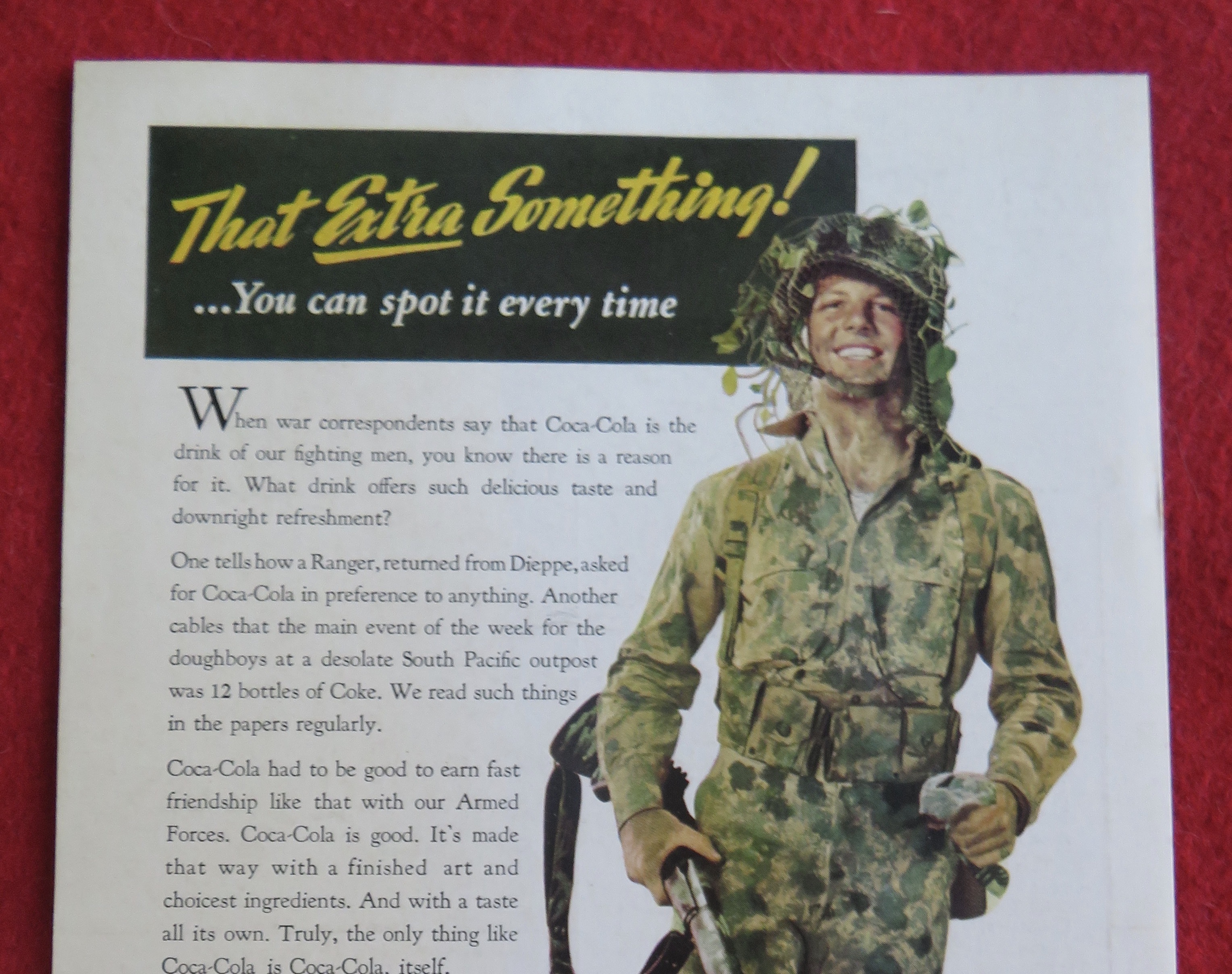 1943 Coca-Cola with Soldier Walking with Gun