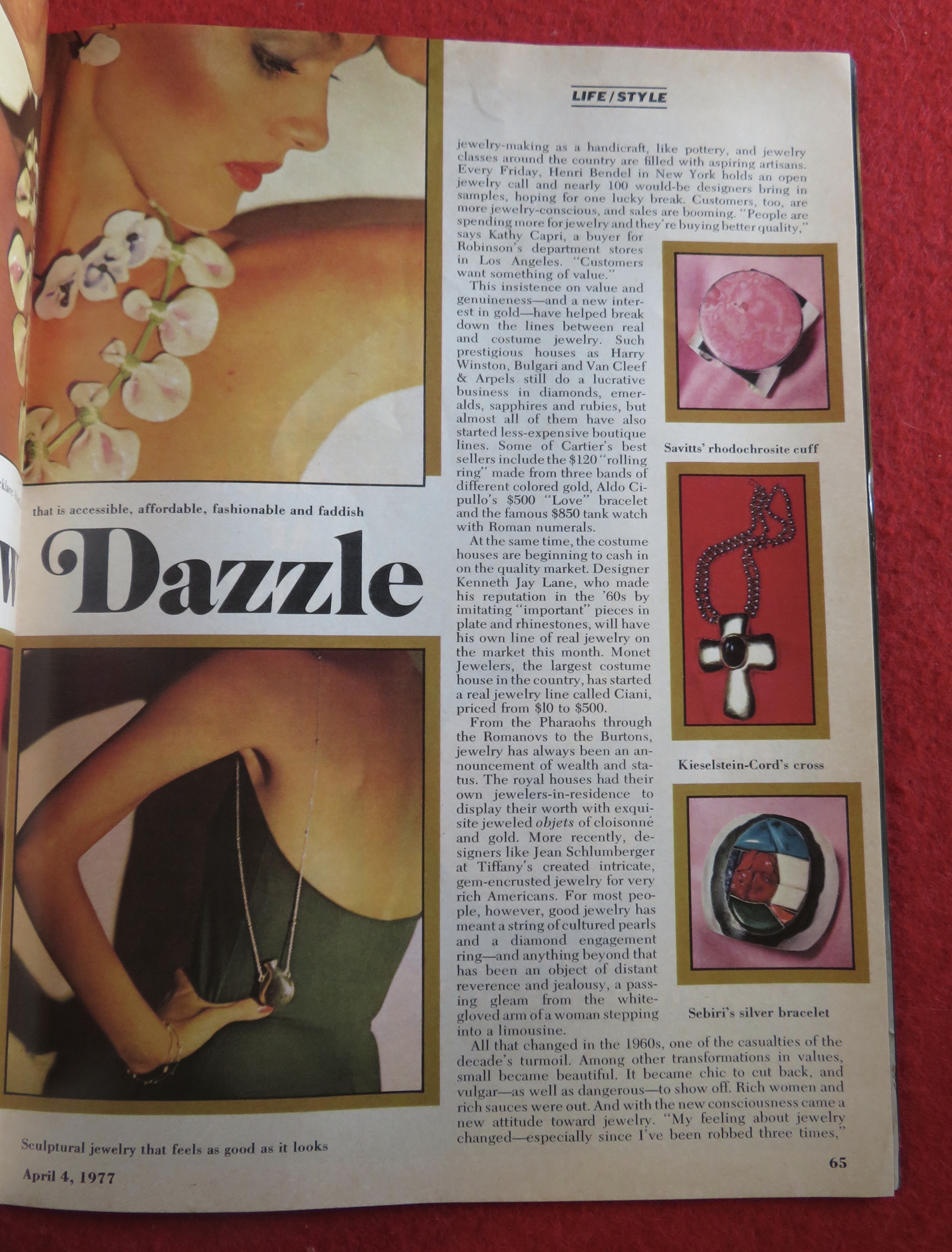 Newsweek Magazine April 4, 1977 Jewelry's New Dazzle