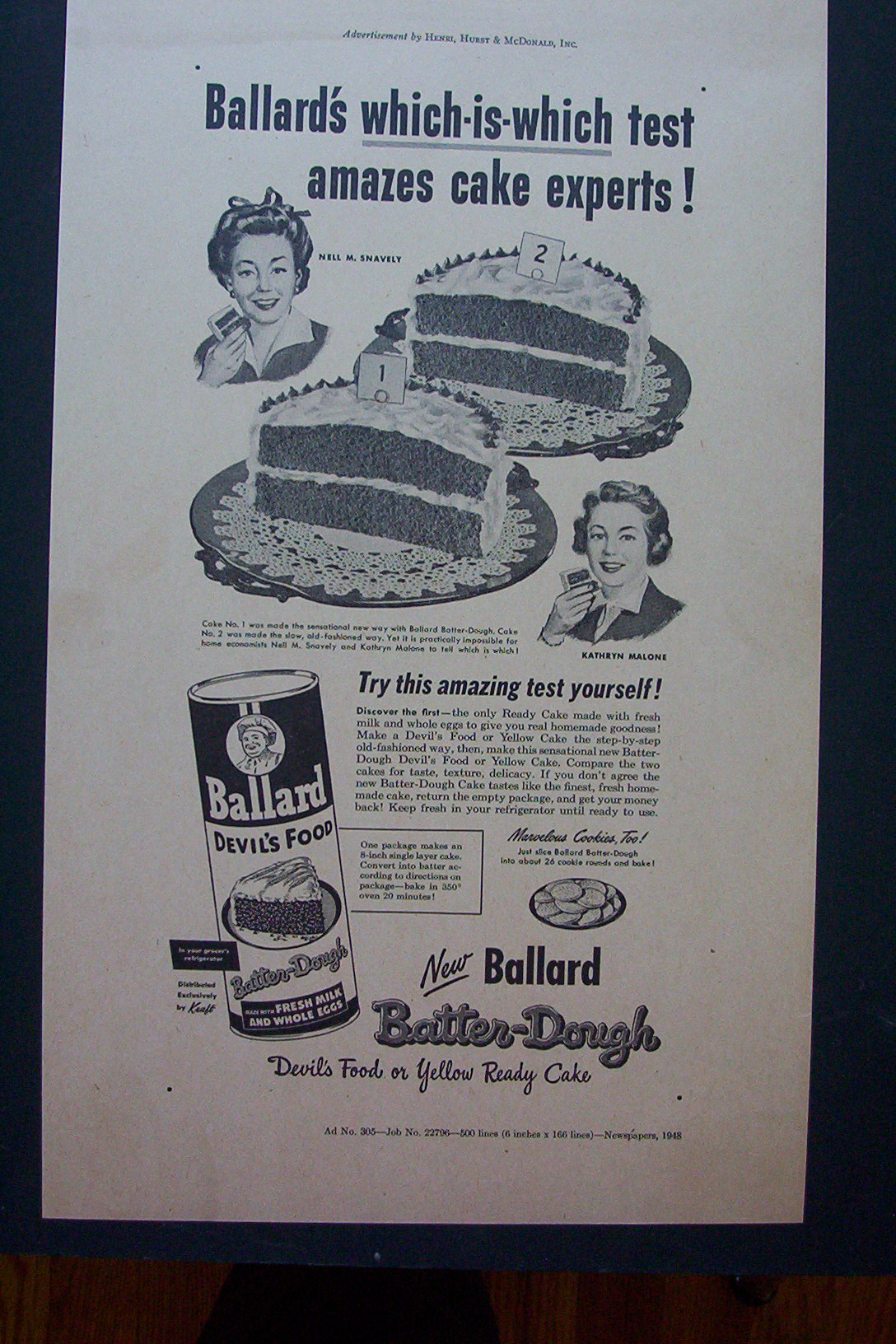 1948 Ballard Batter Dough w/2 Women & 2 Half Cakes