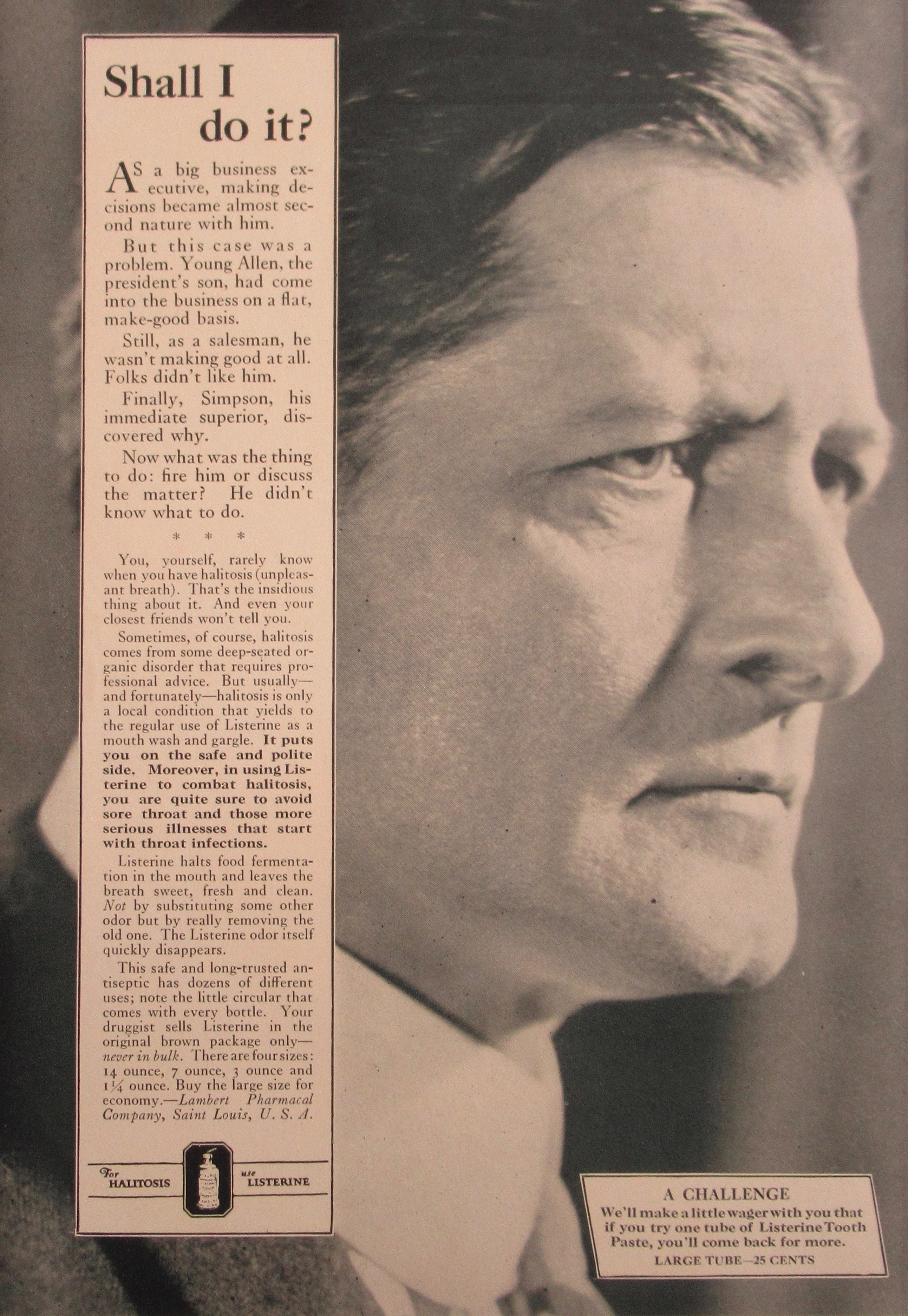 1926 Listerine with Man's Face