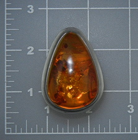 Baltic Amber Golden  Honey  Pear Shape Ring