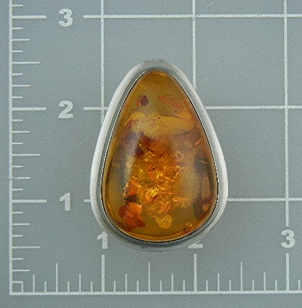 Baltic Amber Golden  Honey  Pear Shape Ring
