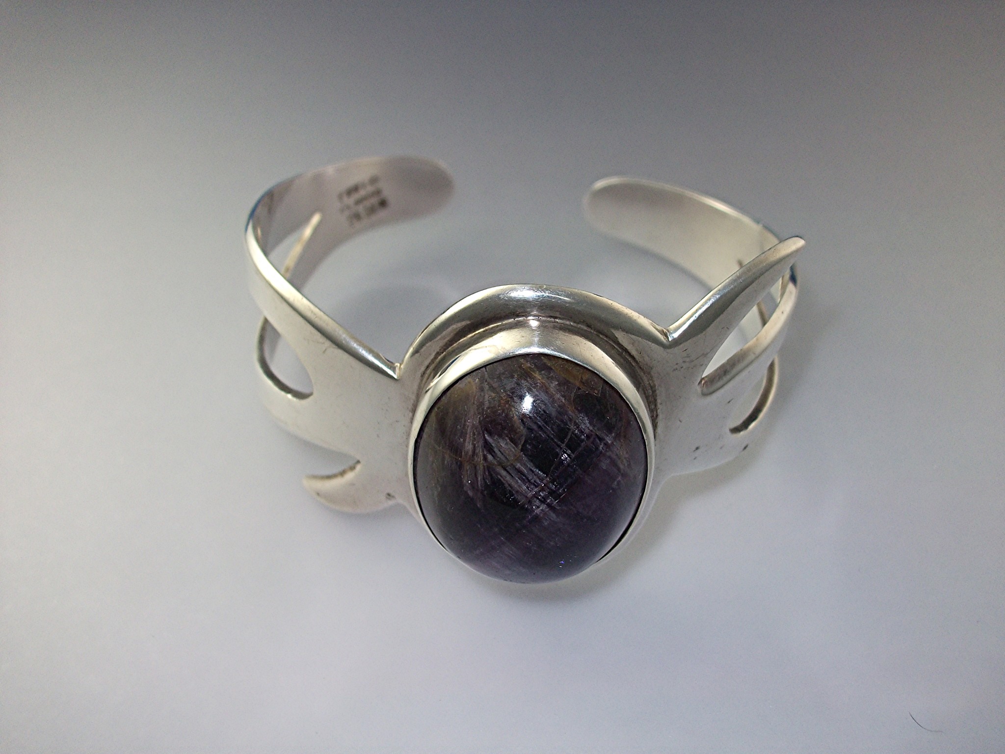 Bracelet Sterling Silver Amethyst Taxco Mexico Eagle 3