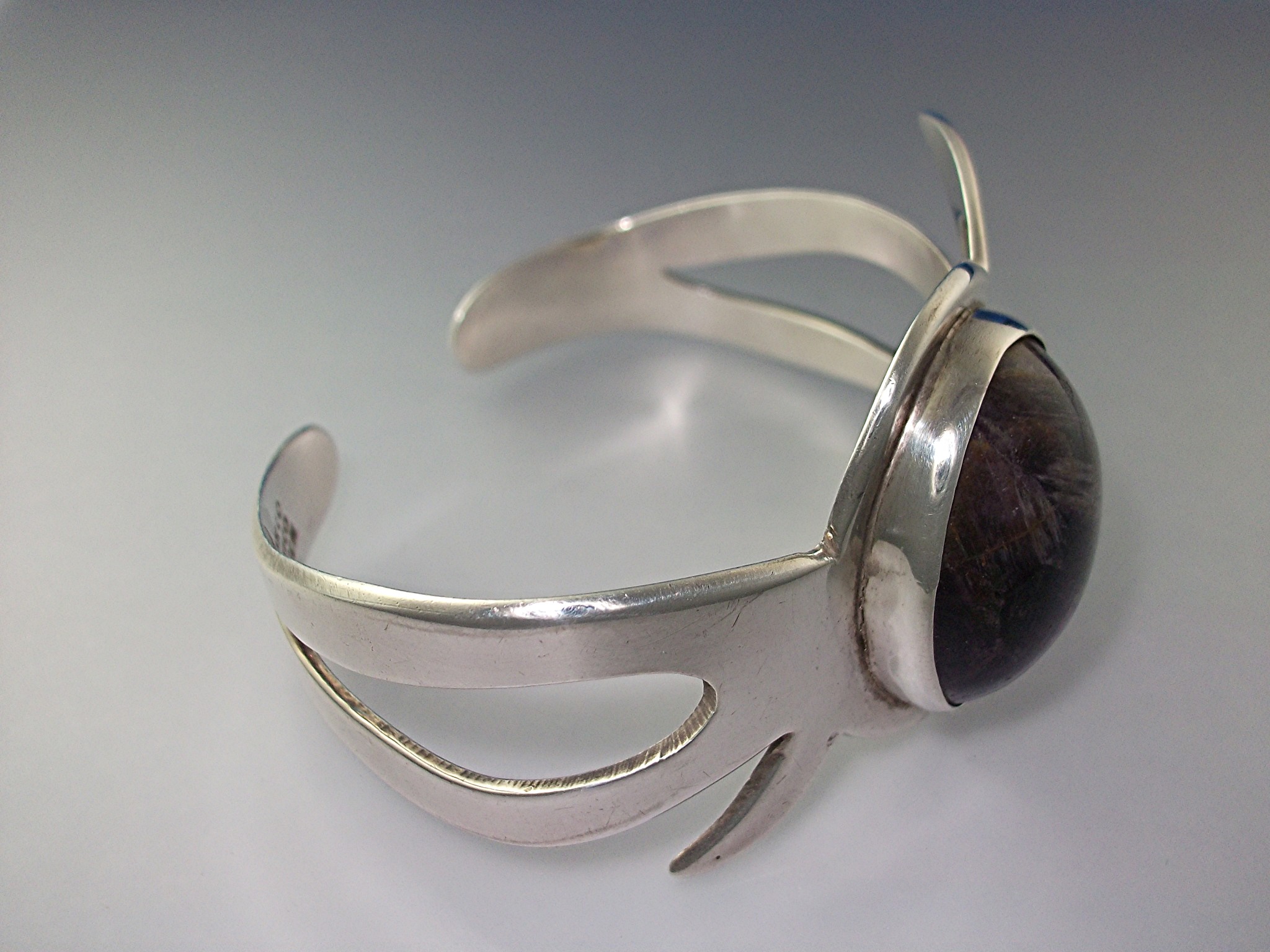 Bracelet Sterling Silver Amethyst Taxco Mexico Eagle 3