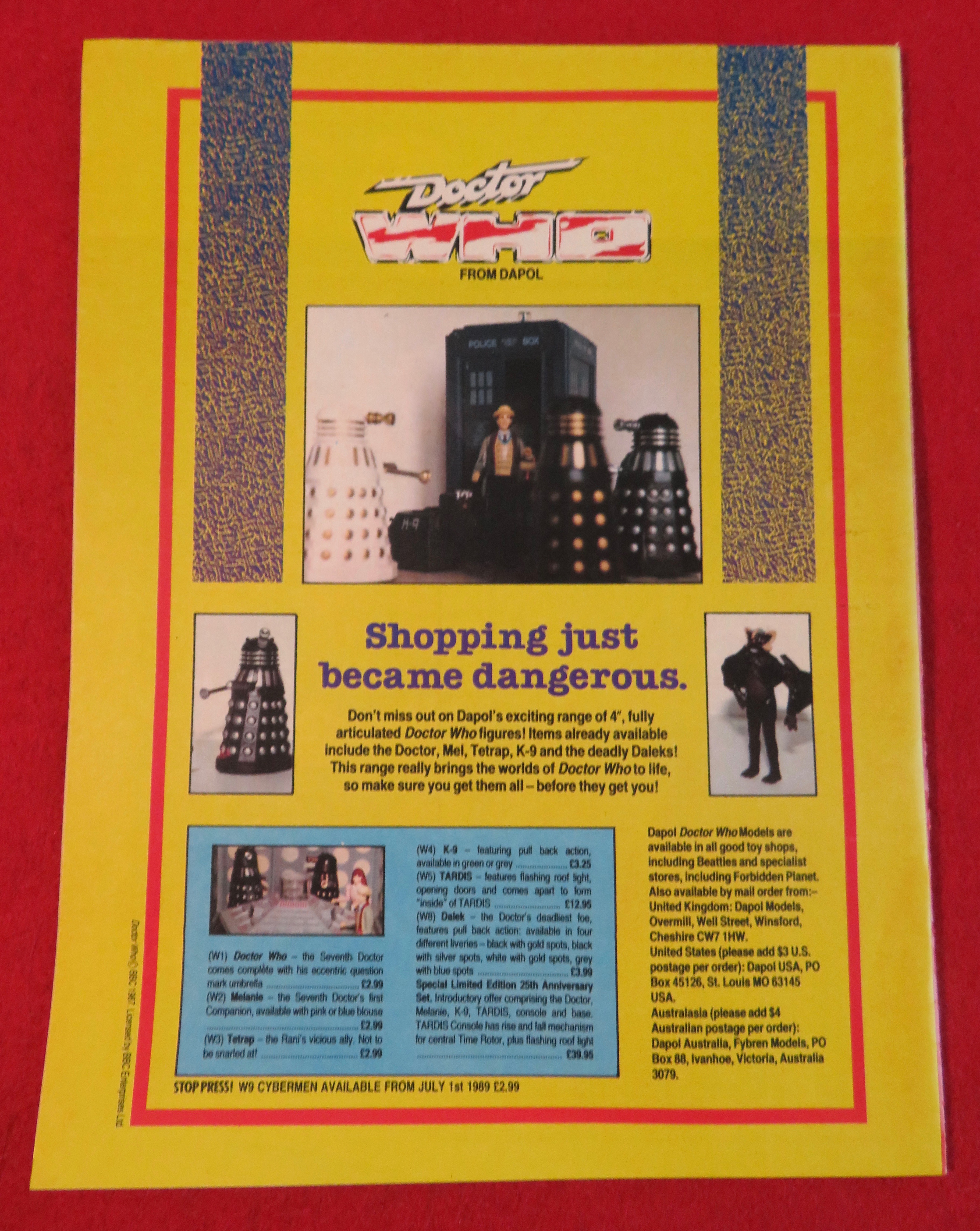 Doctor (Dr) Who Magazine August 1989