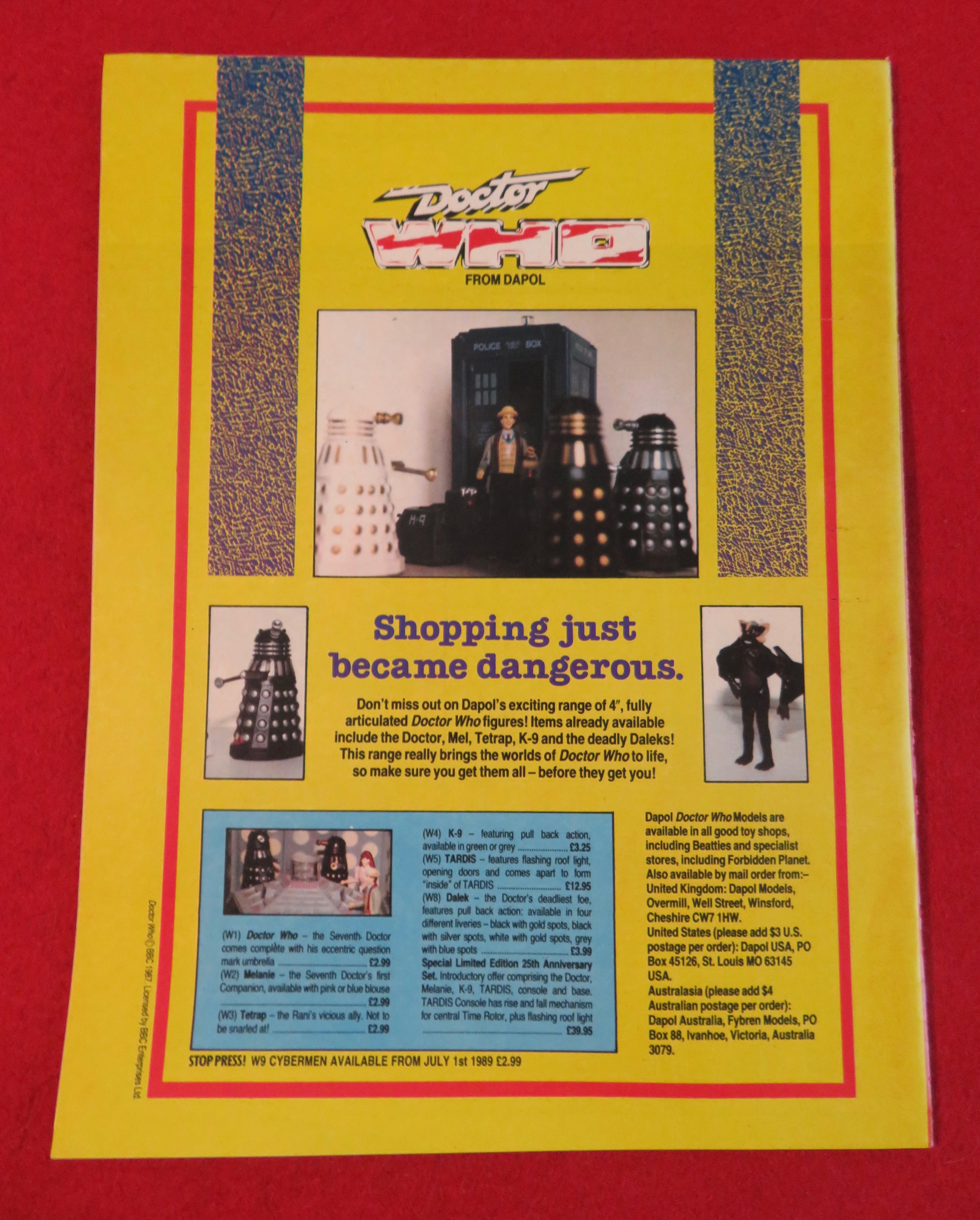 Doctor (Dr) Who Magazine August 1989