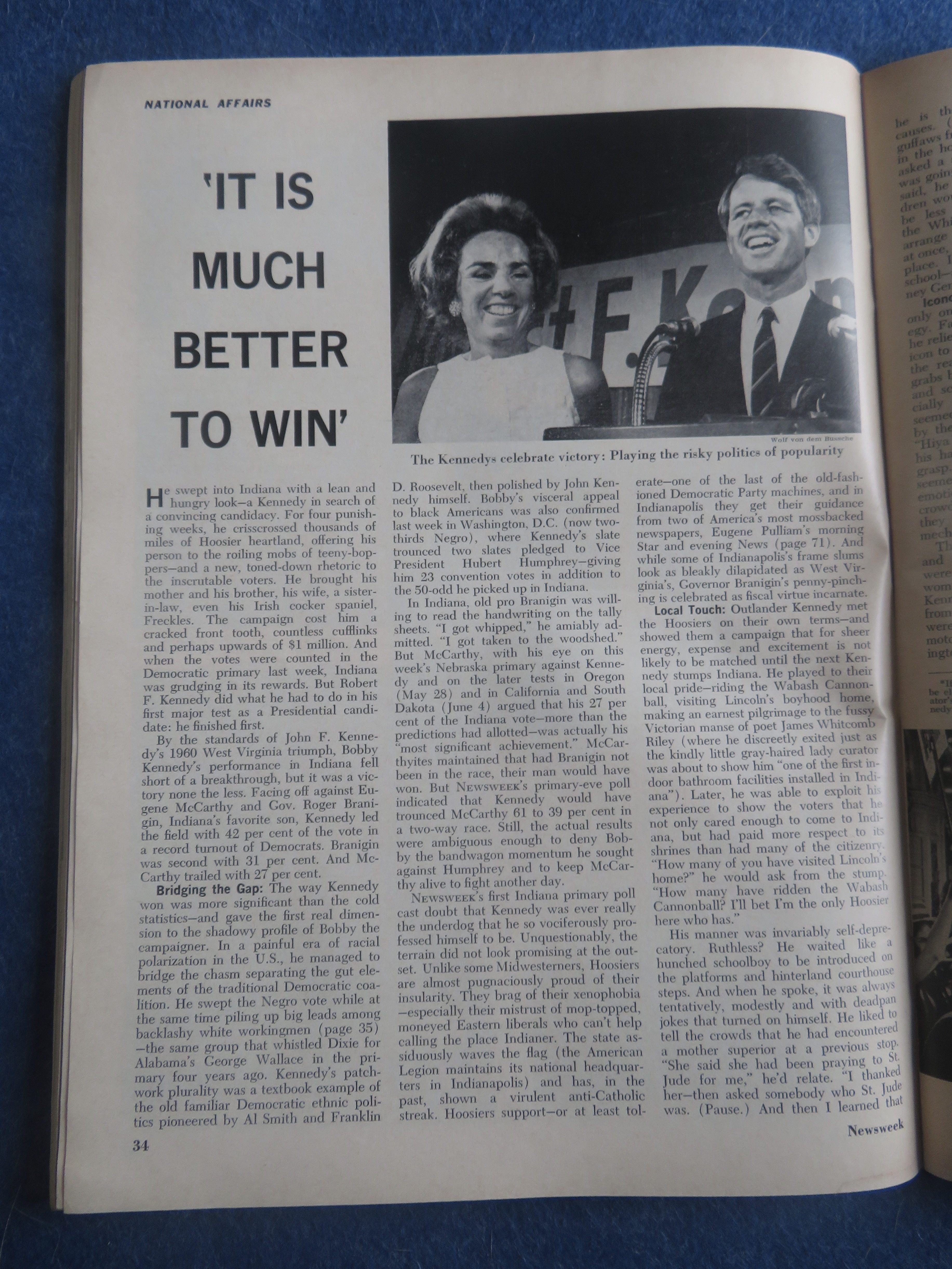 Newsweek Magazine May 20, 1968 Robert F Kennedy