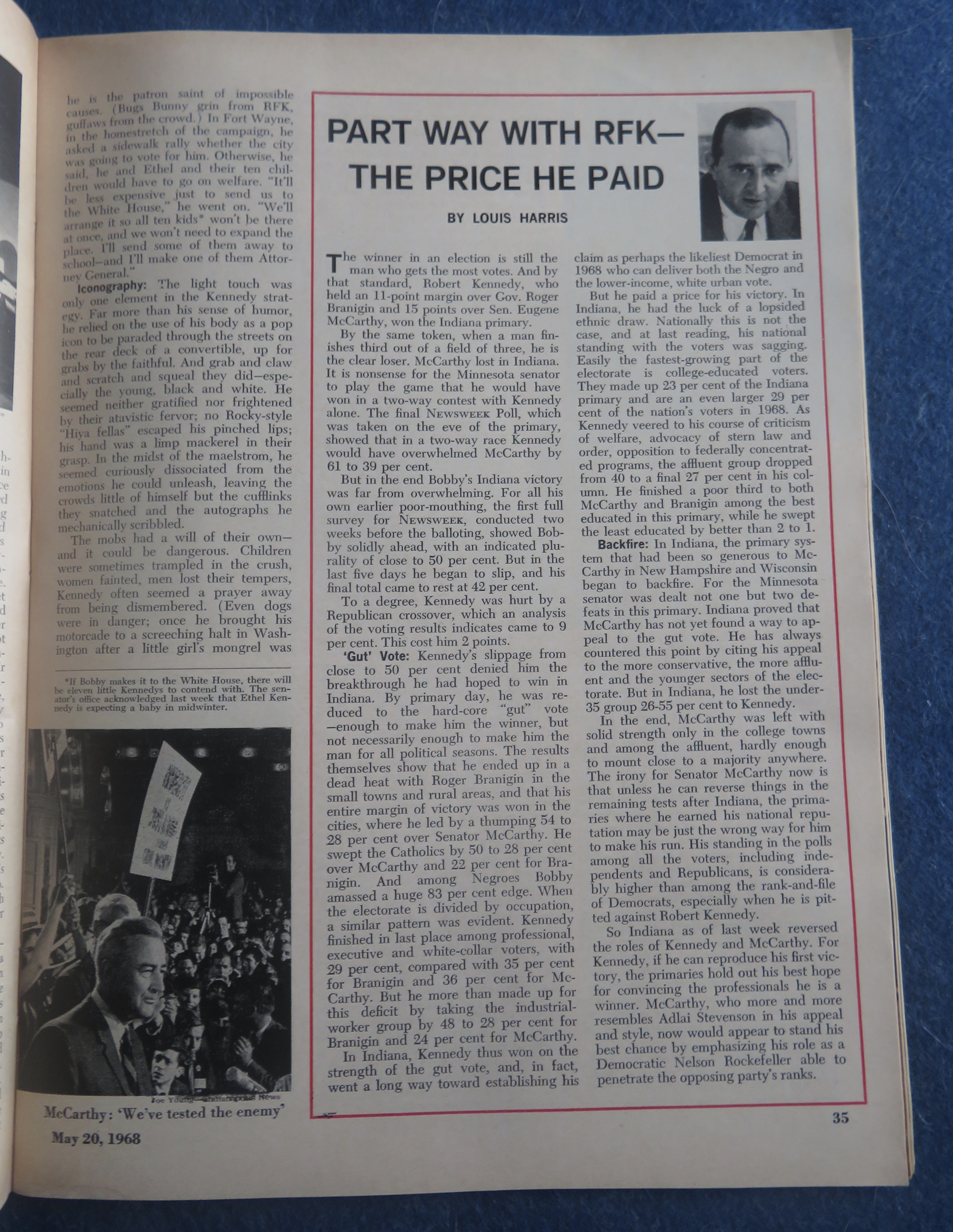 Newsweek Magazine May 20, 1968 Robert F Kennedy