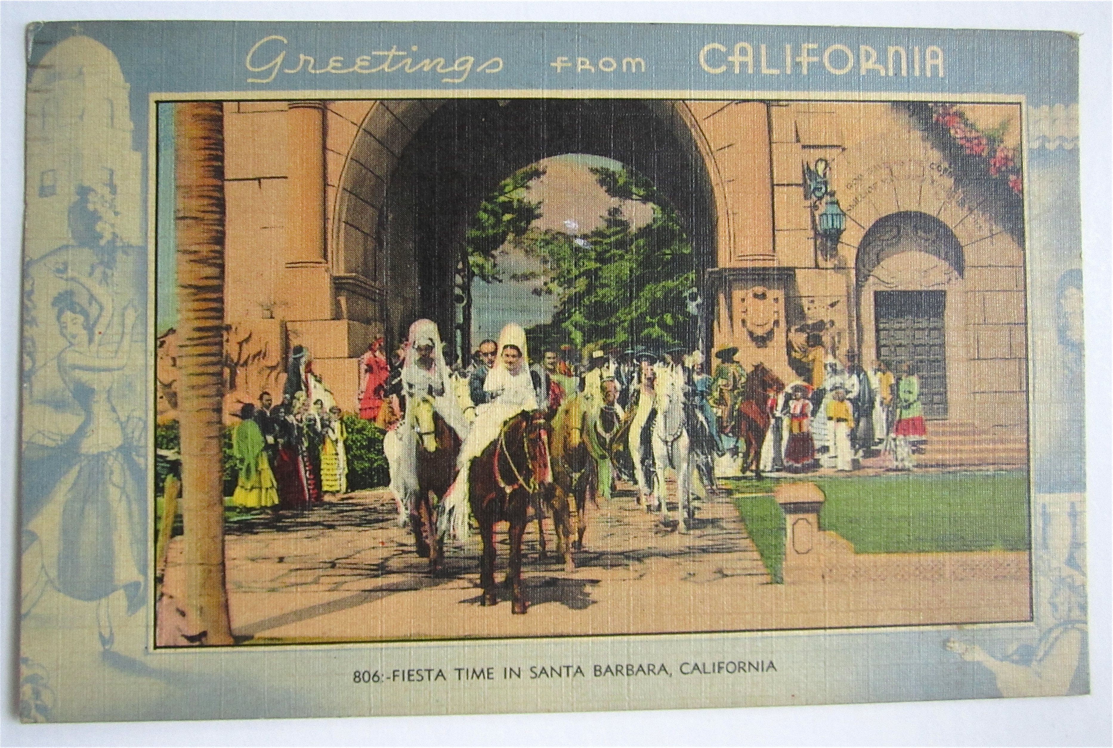 Fiesta Time In Santa Barbara, California Postcard