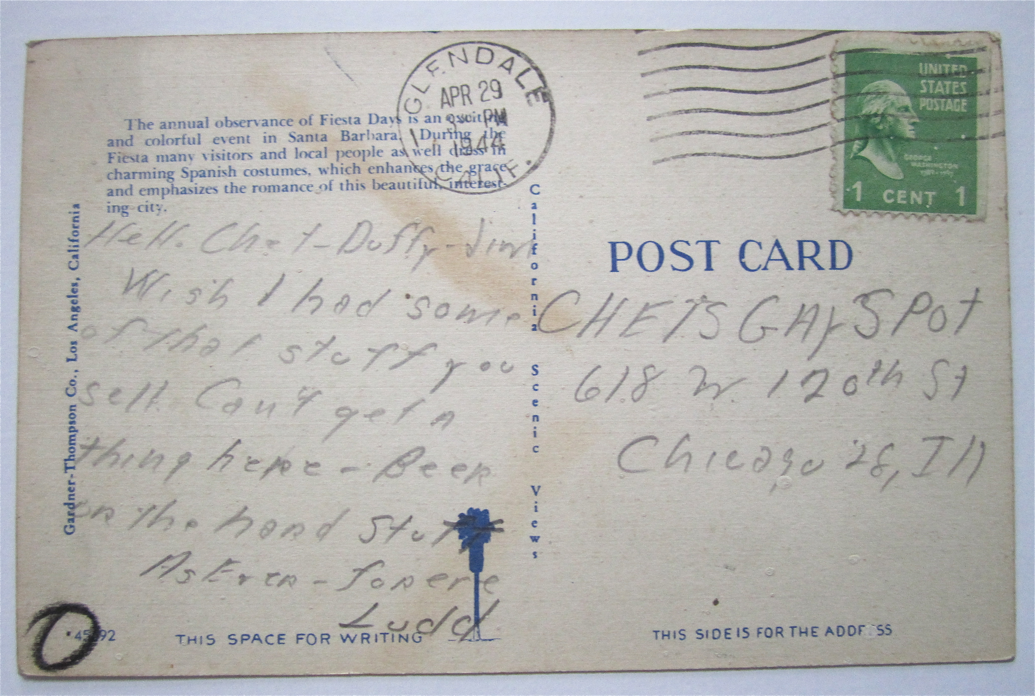 Fiesta Time In Santa Barbara, California Postcard