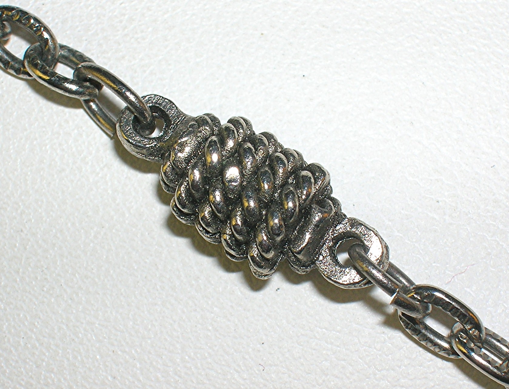 Silver Vintage Muff Chain Necklace