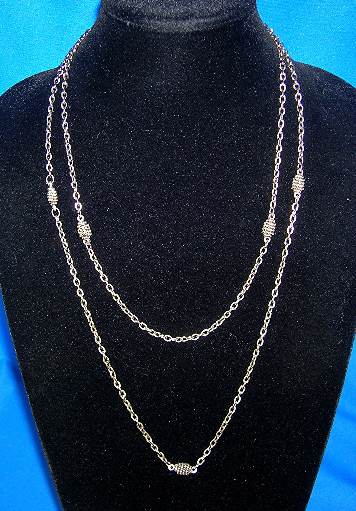 Silver Vintage Muff Chain Necklace