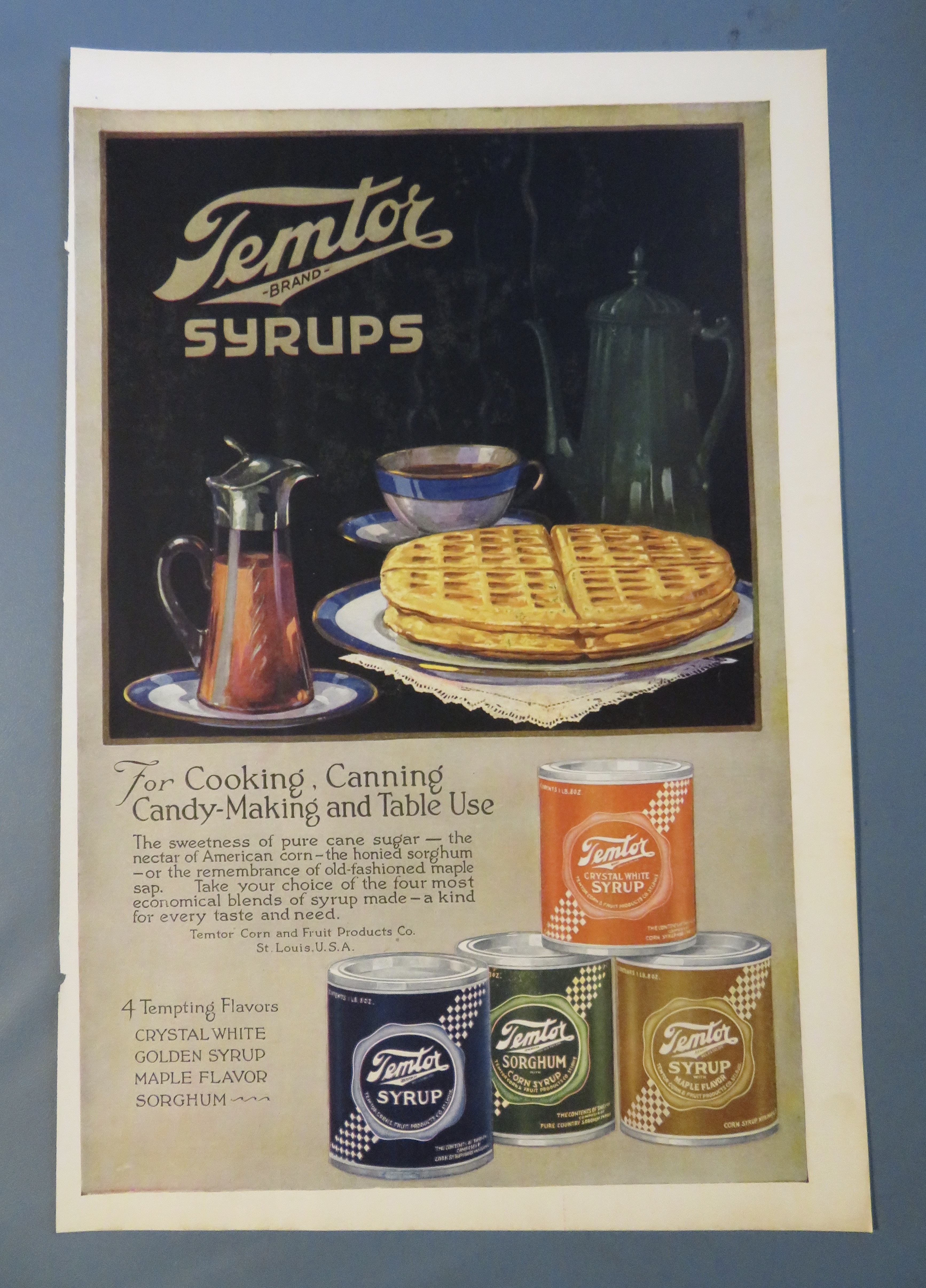 1920 Temtor Syrup with Waffles & Syrup & Other Syrups