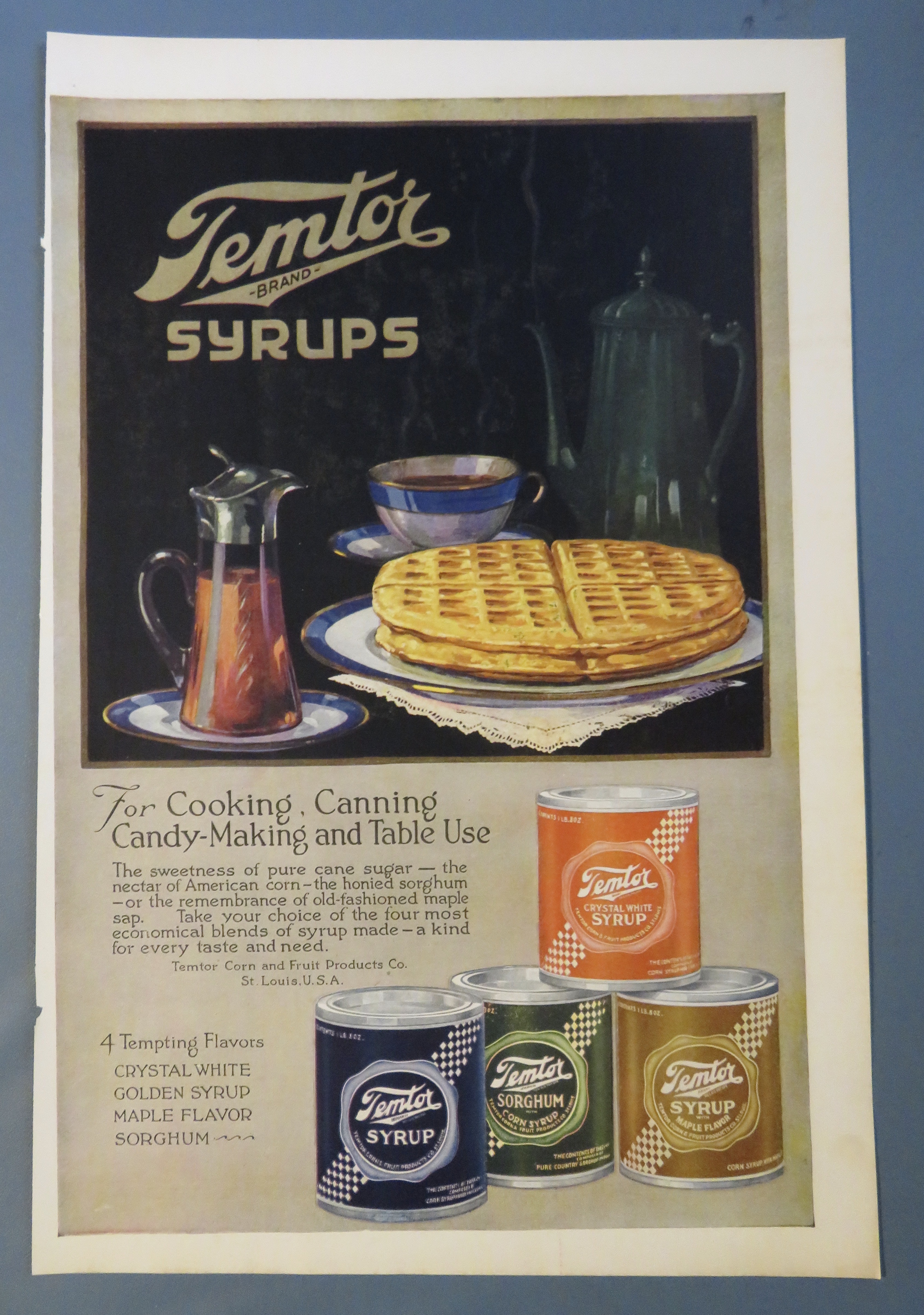 1920 Temtor Syrup with Waffles & Syrup & Other Syrups