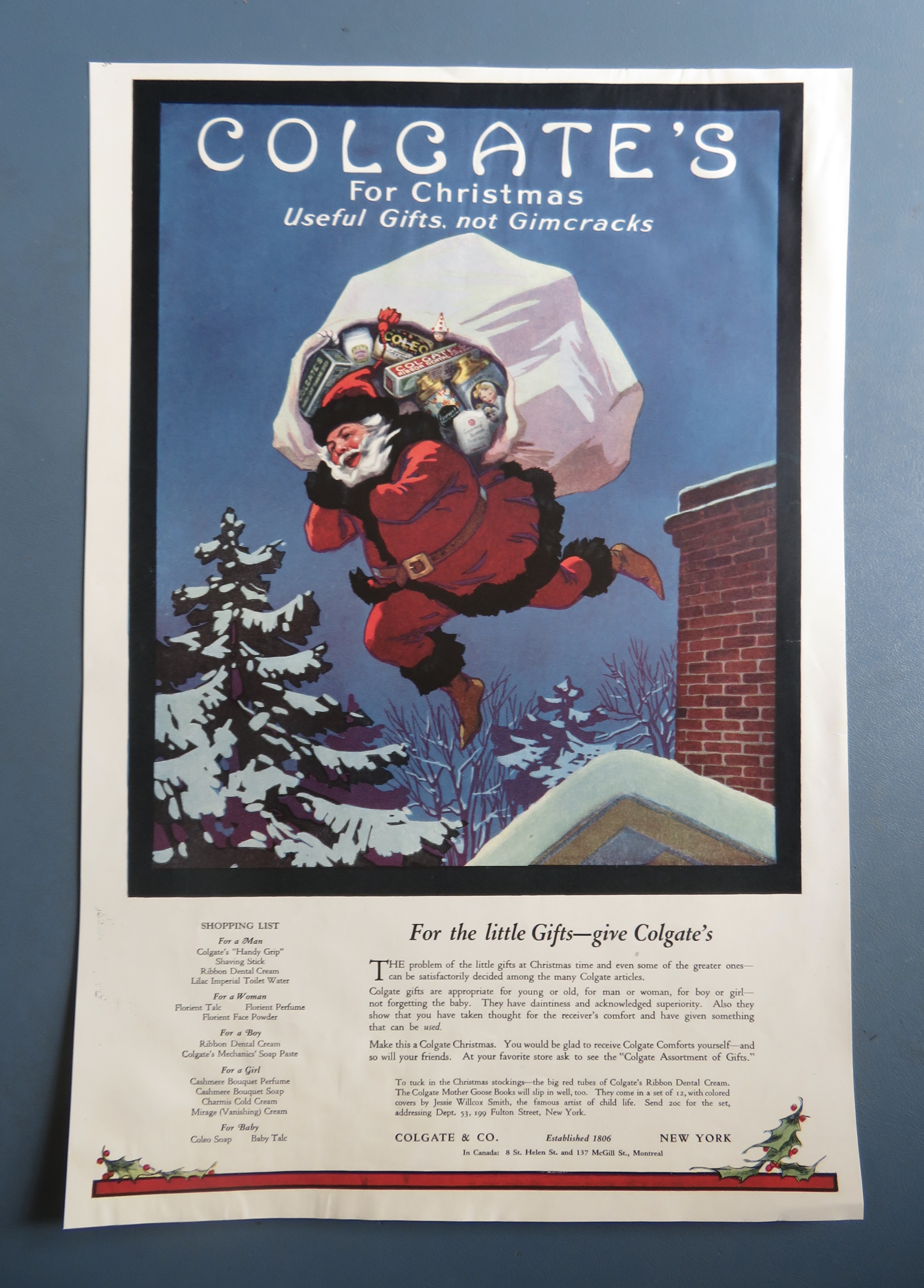 1920 Colgate's Toothpaste with Santa Claus