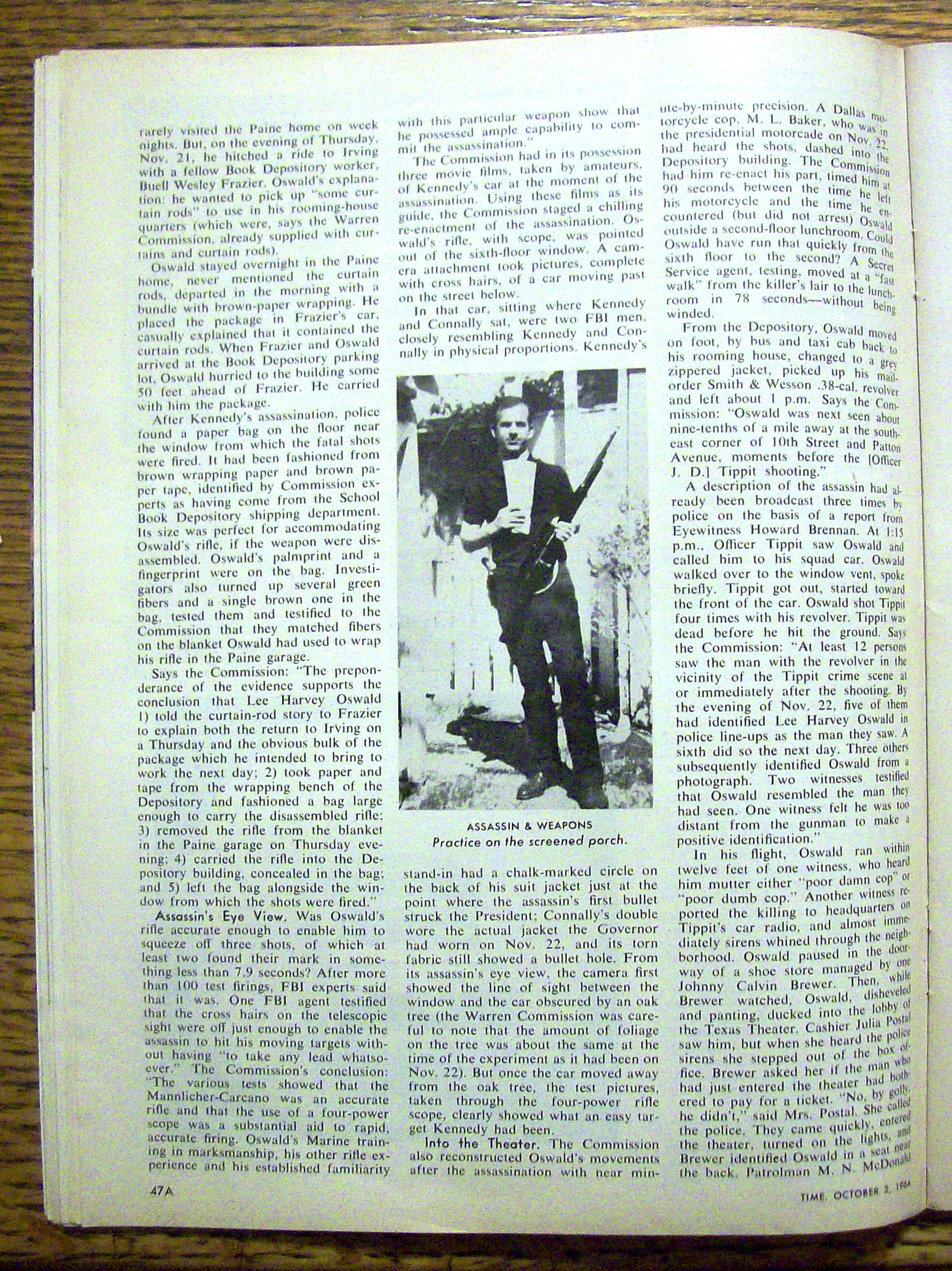 Time Magazine-October 2, 1964-Warren Commission