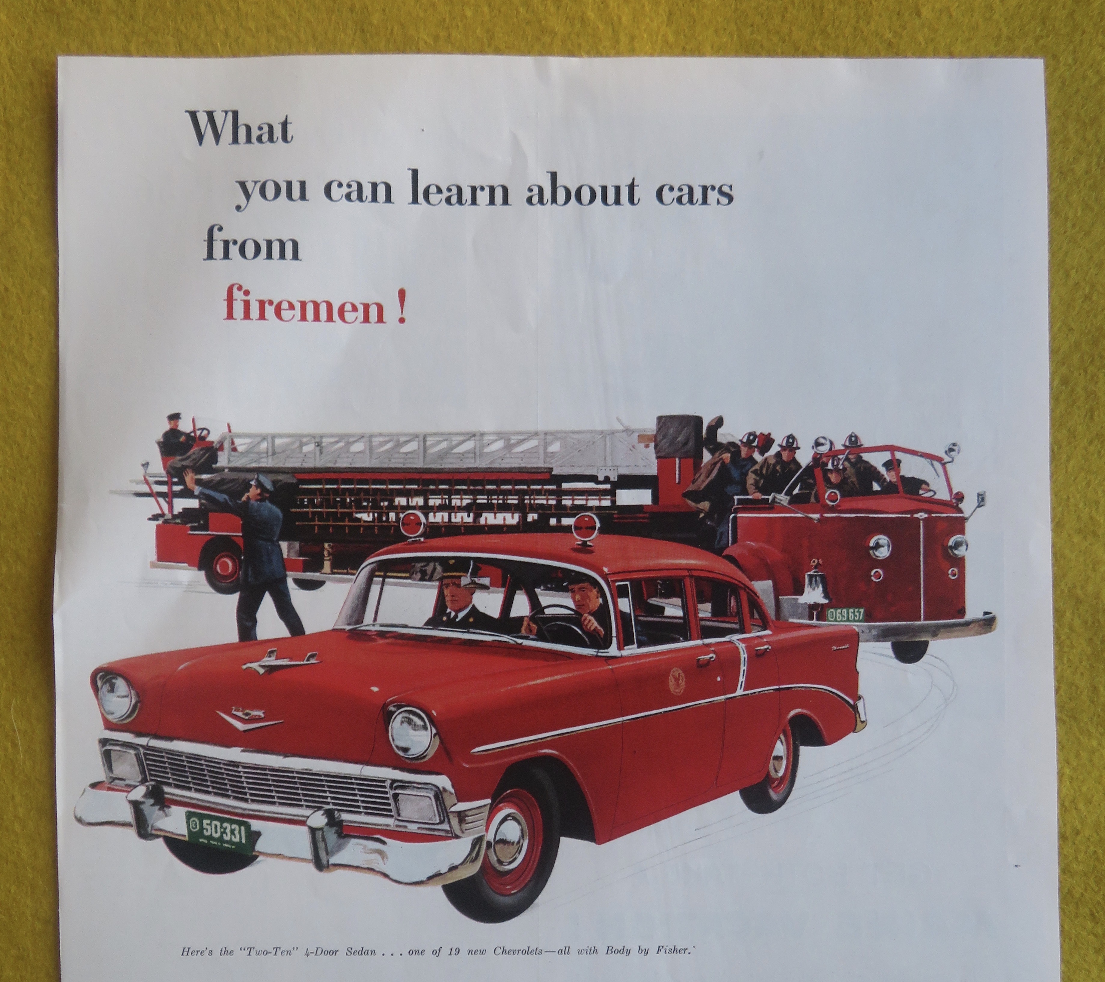 1956 Chevrolet Automobile with Two Ten 4 Door Sedan