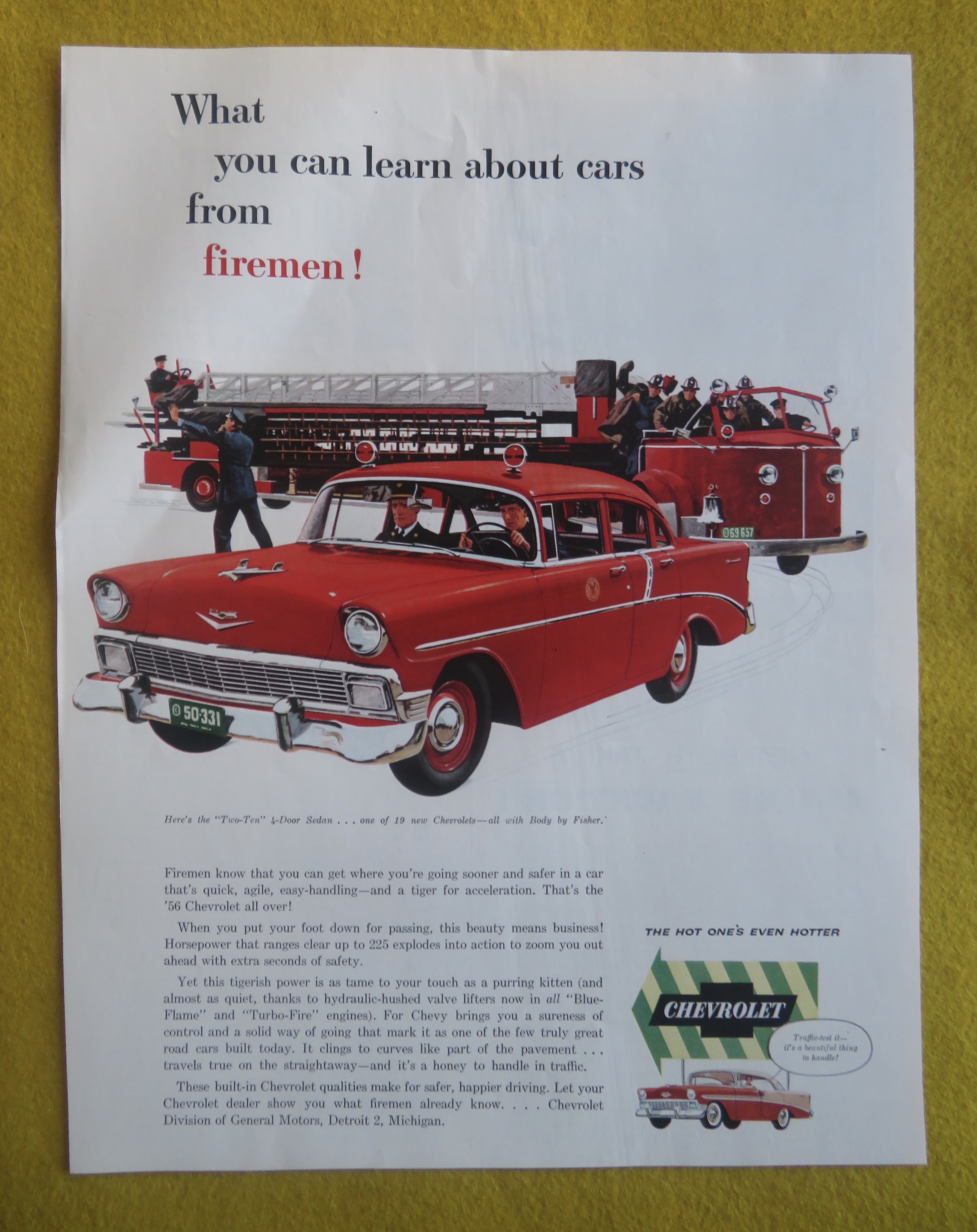 1956 Chevrolet Automobile with Two Ten 4 Door Sedan