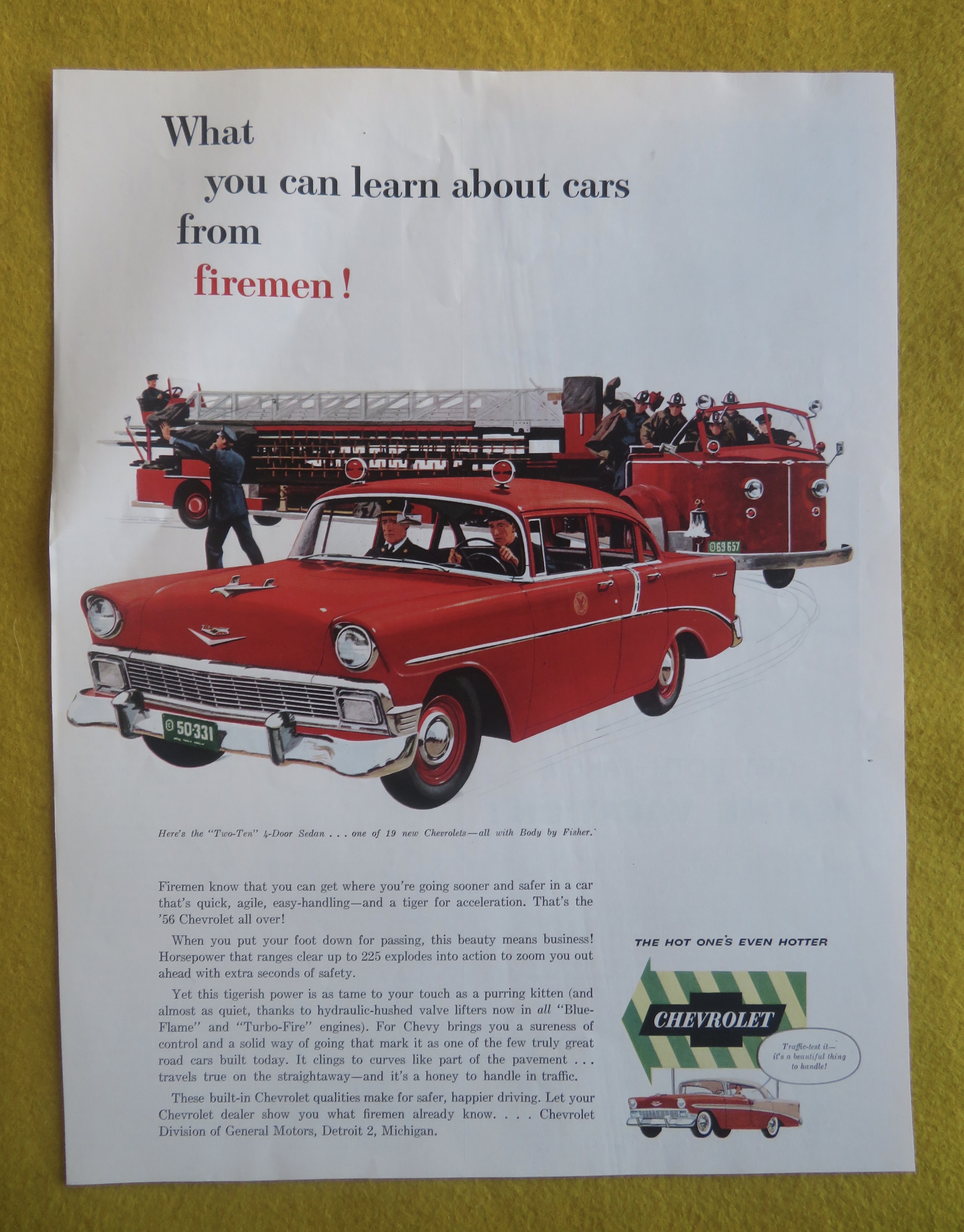 1956 Chevrolet Automobile with Two Ten 4 Door Sedan