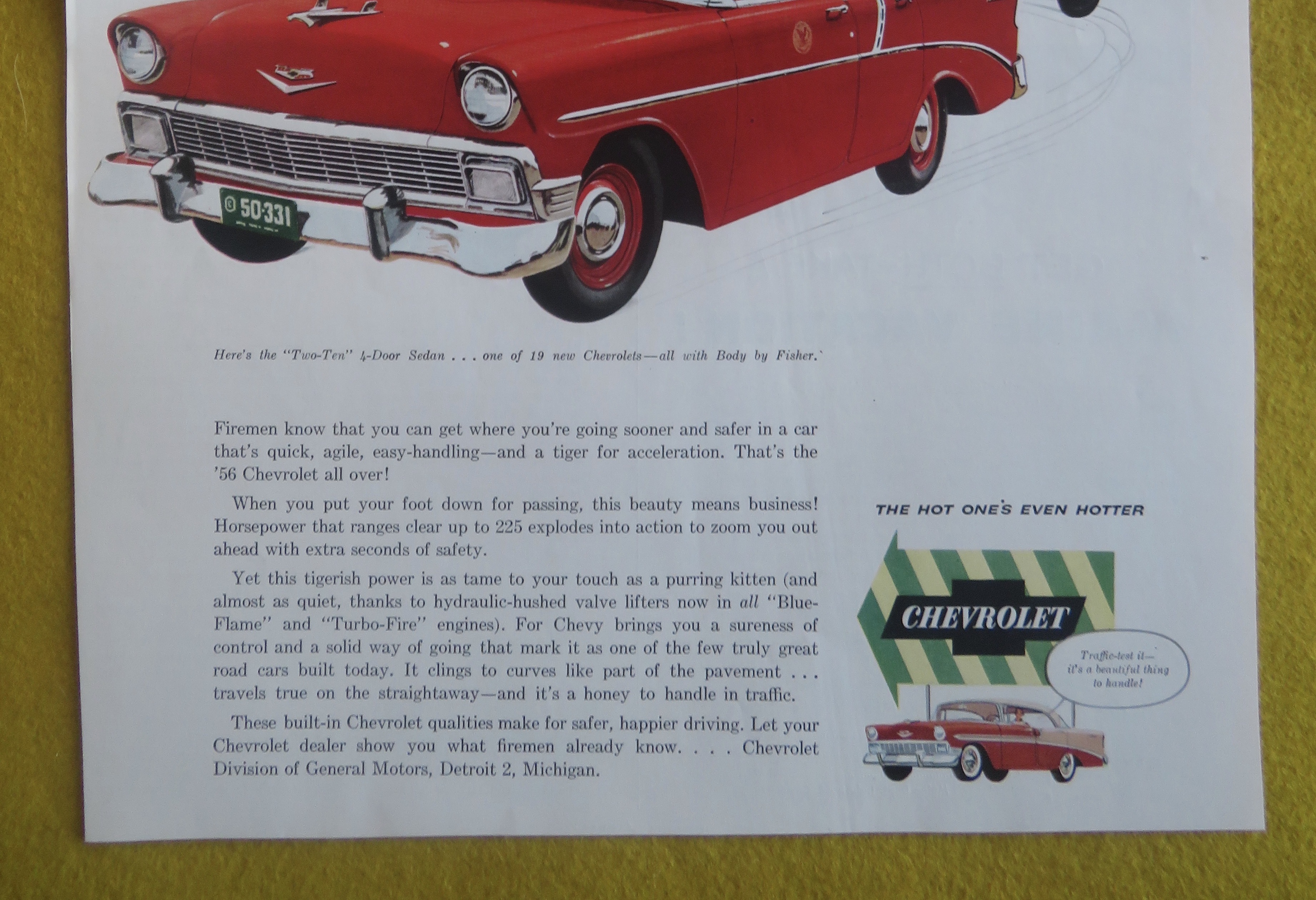 1956 Chevrolet Automobile with Two Ten 4 Door Sedan