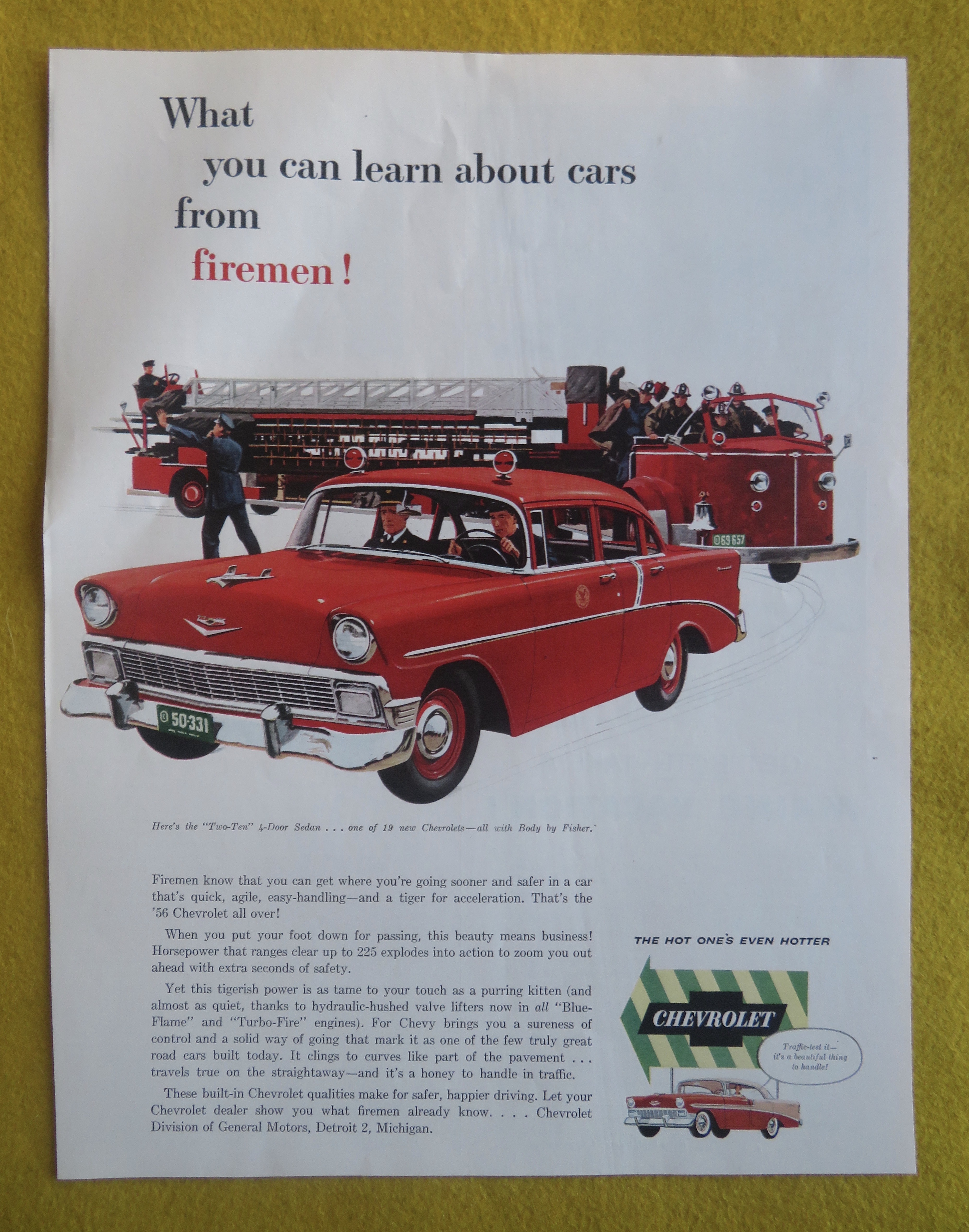 1956 Chevrolet Automobile with Two Ten 4 Door Sedan