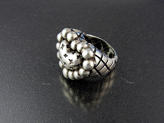 DIAN MALOUF Sterling Silver Heart Cross Ring