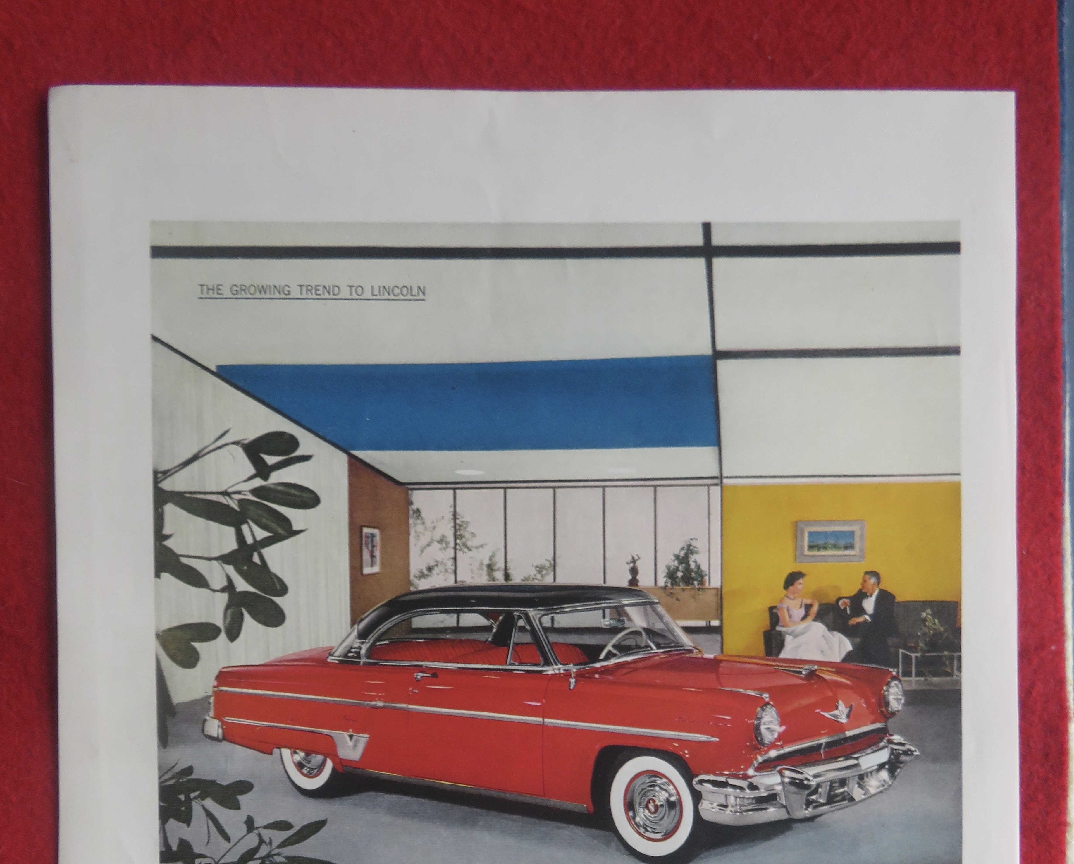 1954 Lincoln Automobile with Shiny Red Lincoln