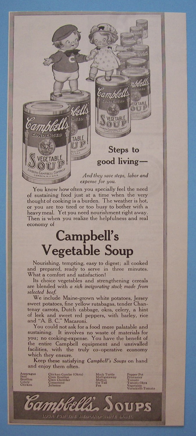 Vintage Ad: 1917 Campbell's Vegetable Soup