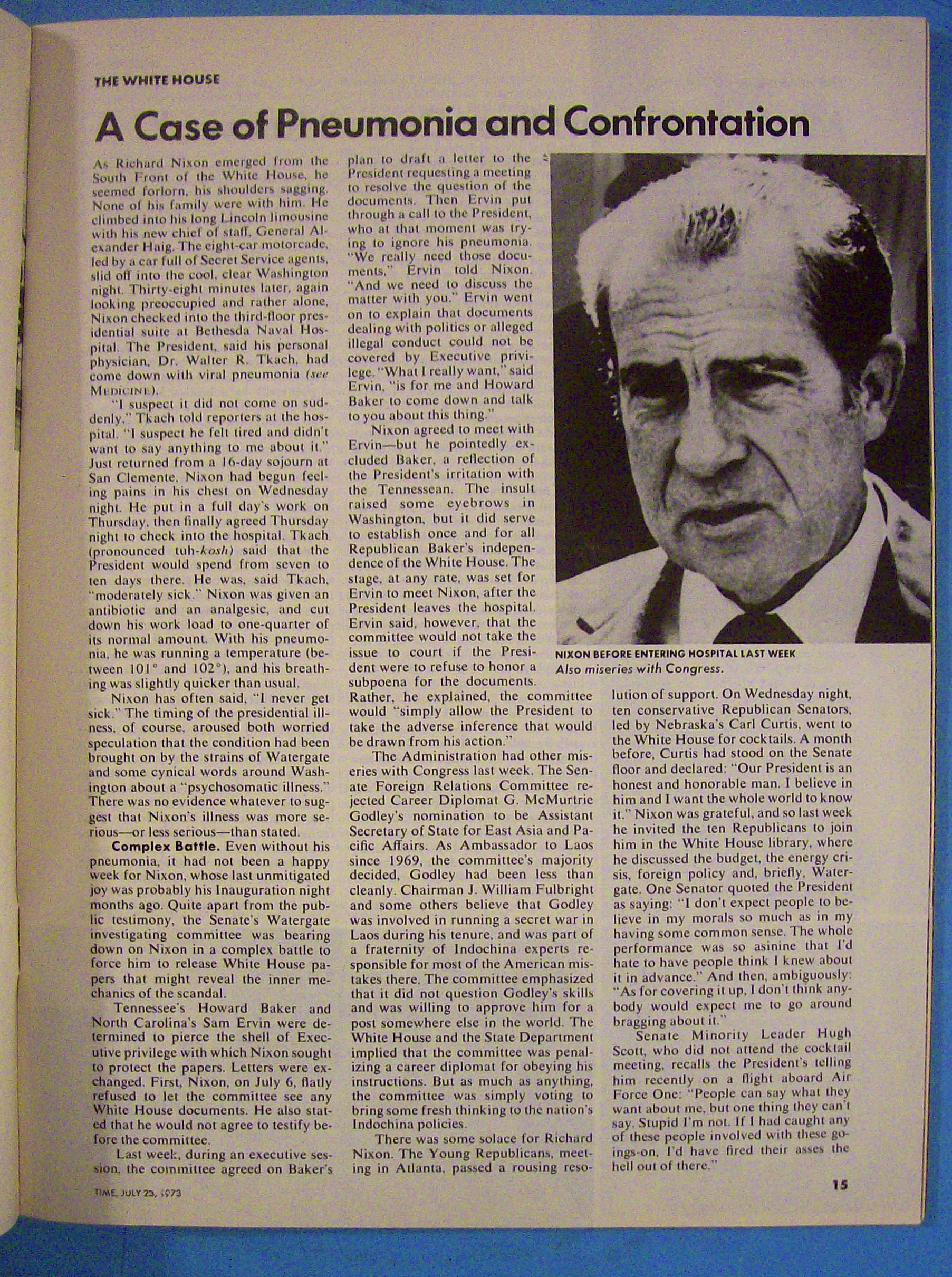 Time Magazine-July 23, 1973-In Defense of Nixon