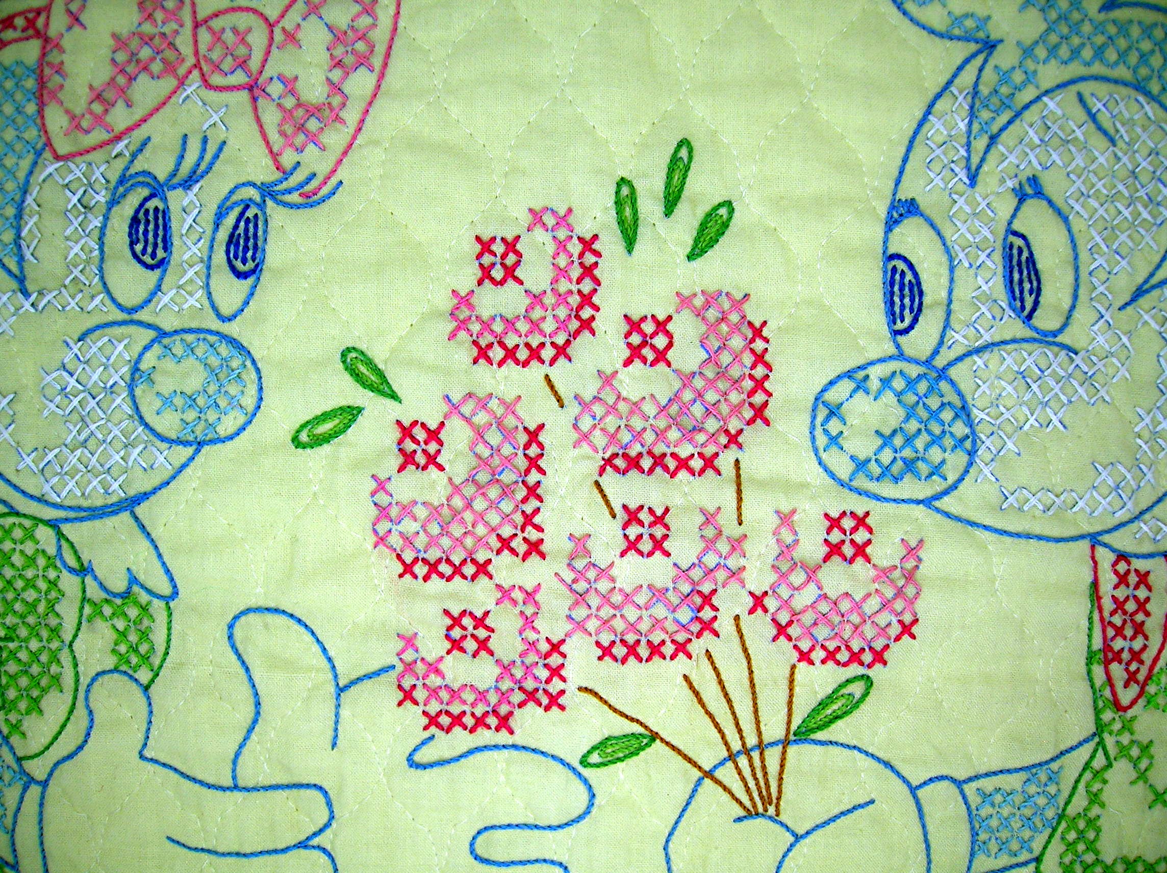 Disney Cross Stitch Mickey and Minnie Baby Quilt Kit