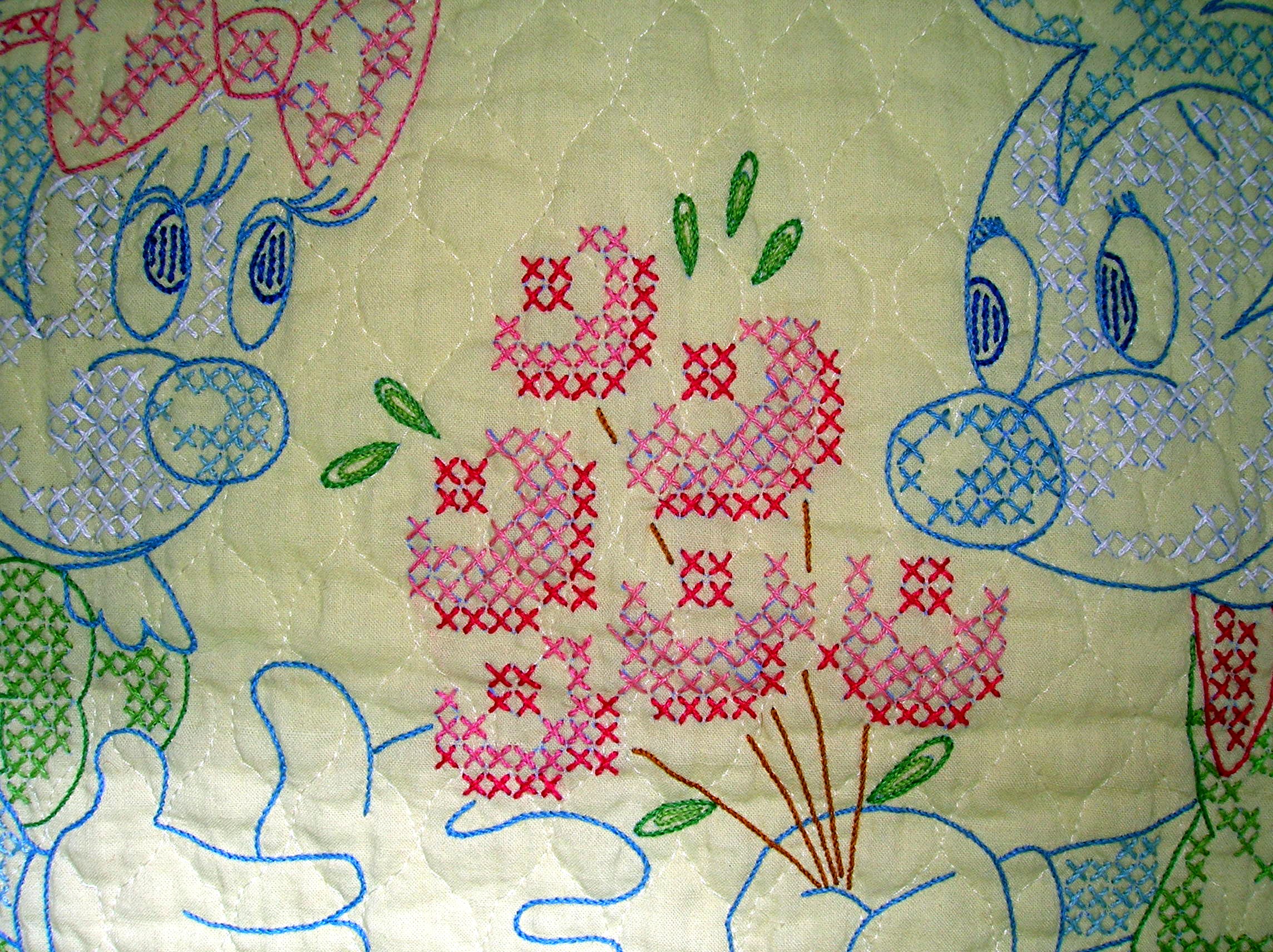Disney Cross Stitch Mickey and Minnie Baby Quilt Kit