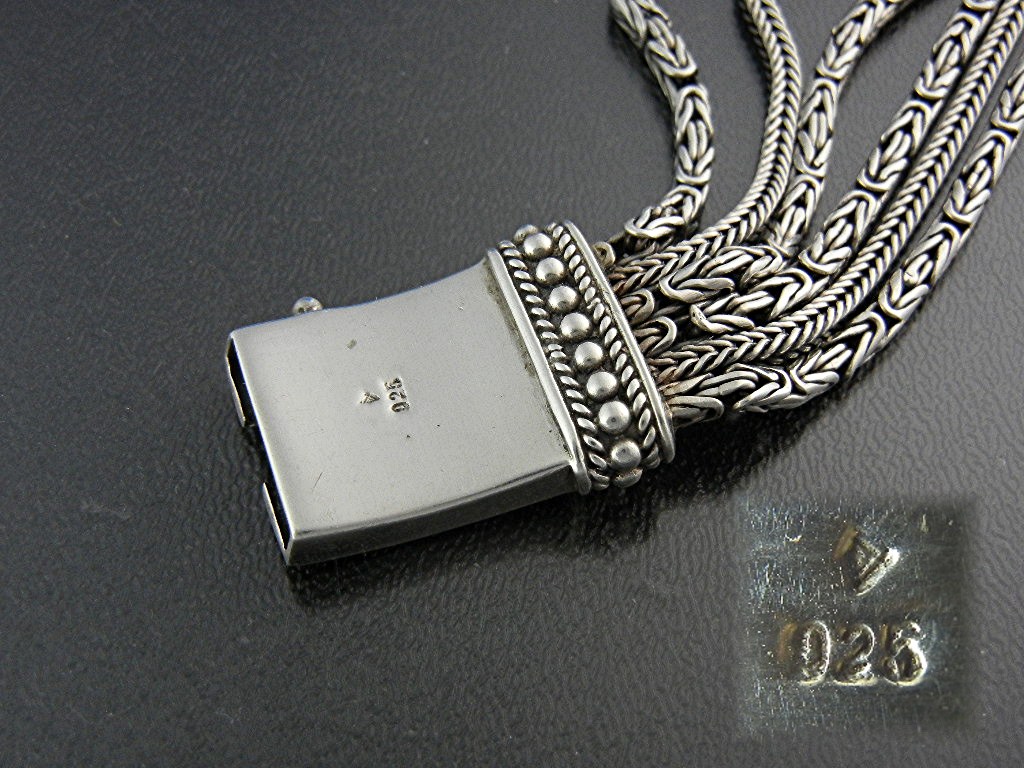 Bracelet Sterling Silver Indonesia 6 Strands Push Clasp