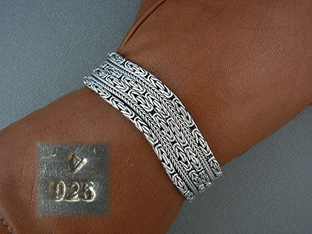 Bracelet Sterling Silver Indonesia 6 Strands Push Clasp