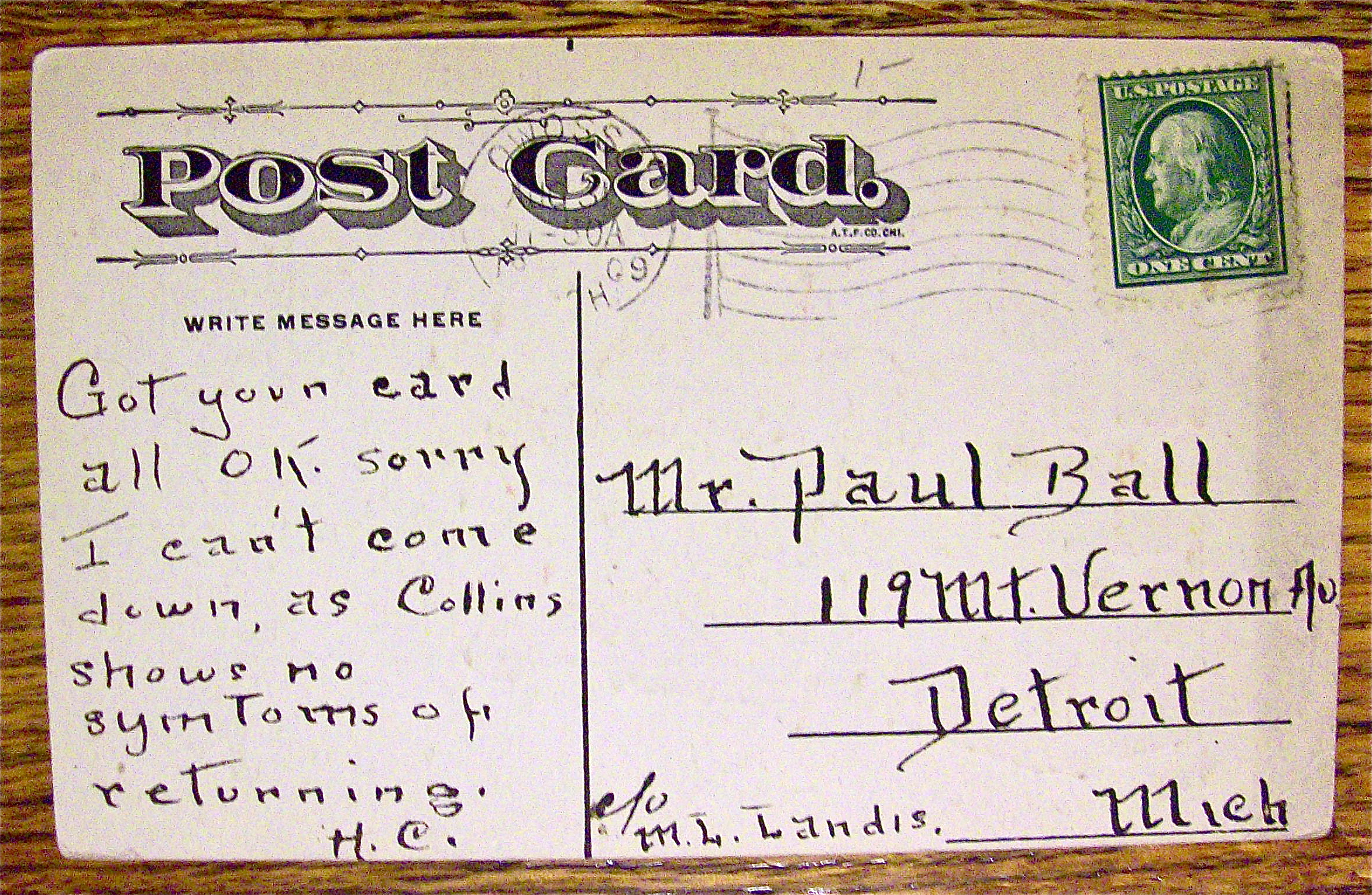 Father Holding A Baby On His Lap Postcard